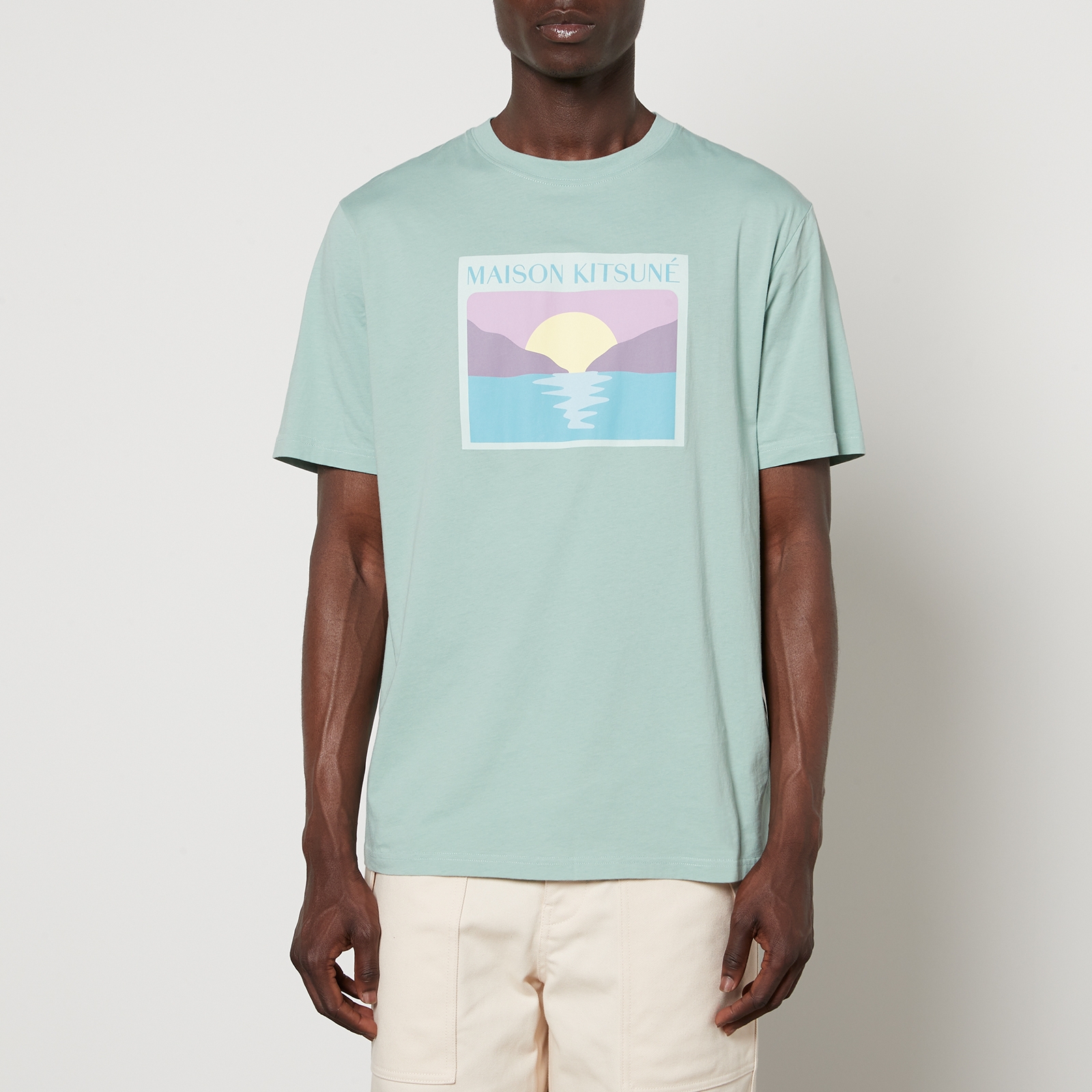 Maison Kitsuné Sunset Postcard Printed Cotton-Jersey T-Shirt - XL