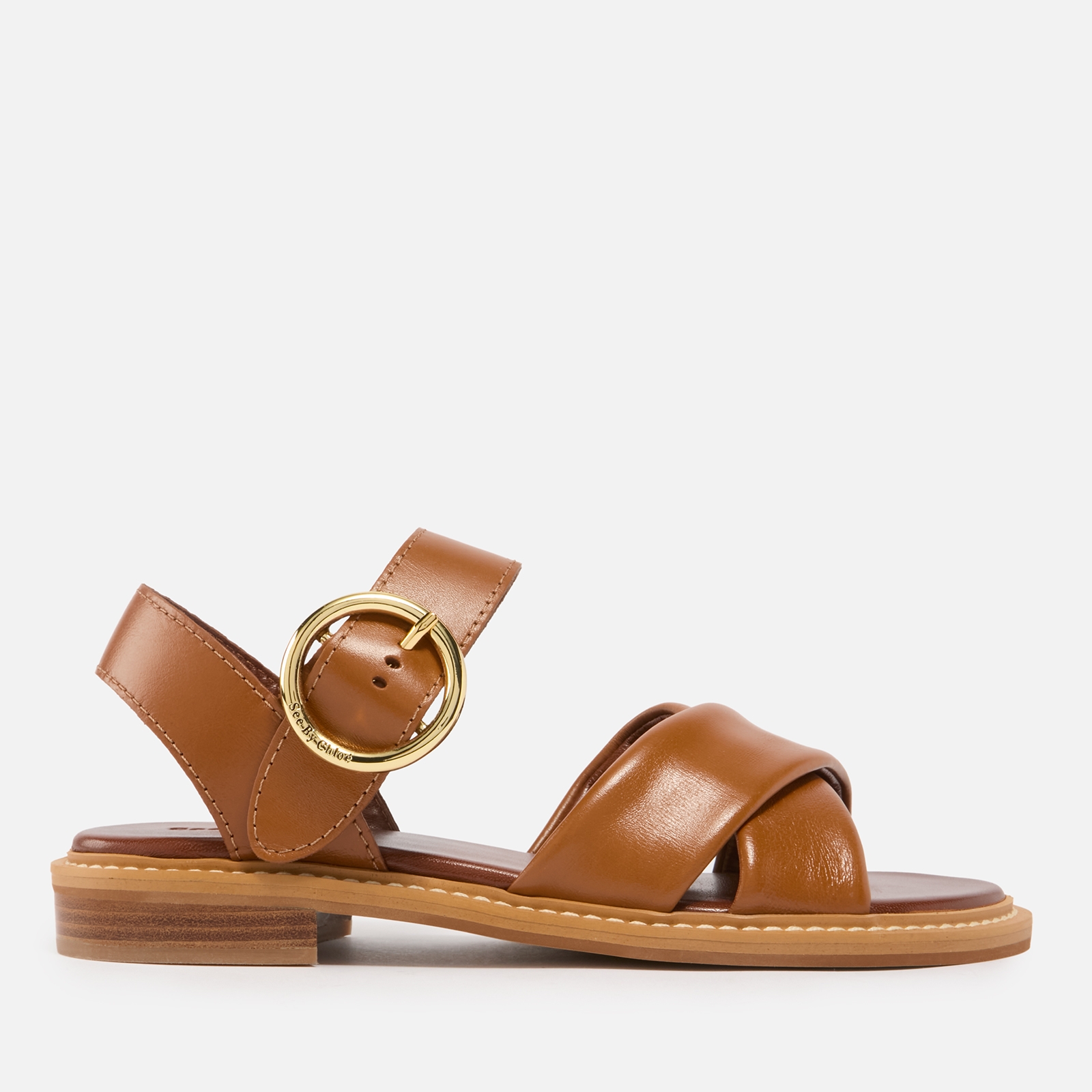 See By Chloé Women's Lyna Leather Flat Sandals - 5