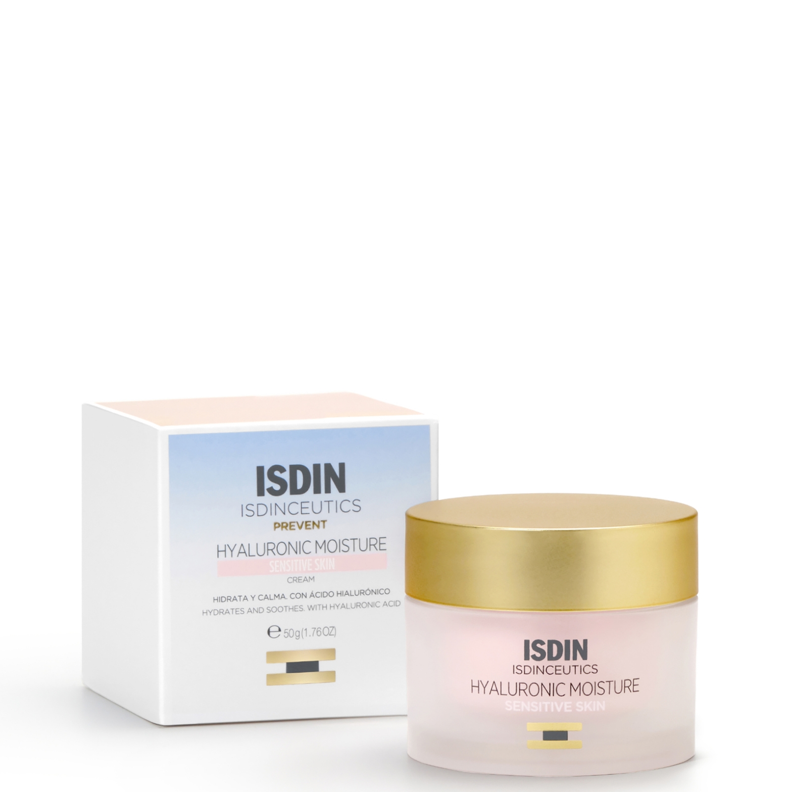 Isdin Ceutics Hyaluronic Moisture Hydrating Face Moisturiser For Sensitive Skin 50ml In White