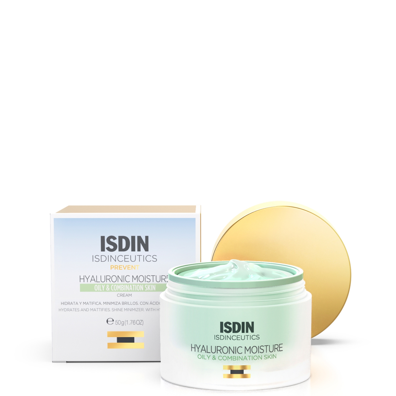 Isdin Ceutics Hyaluronic Moisture Hydrating Face Moisturiser For Oily Skin 50ml In White