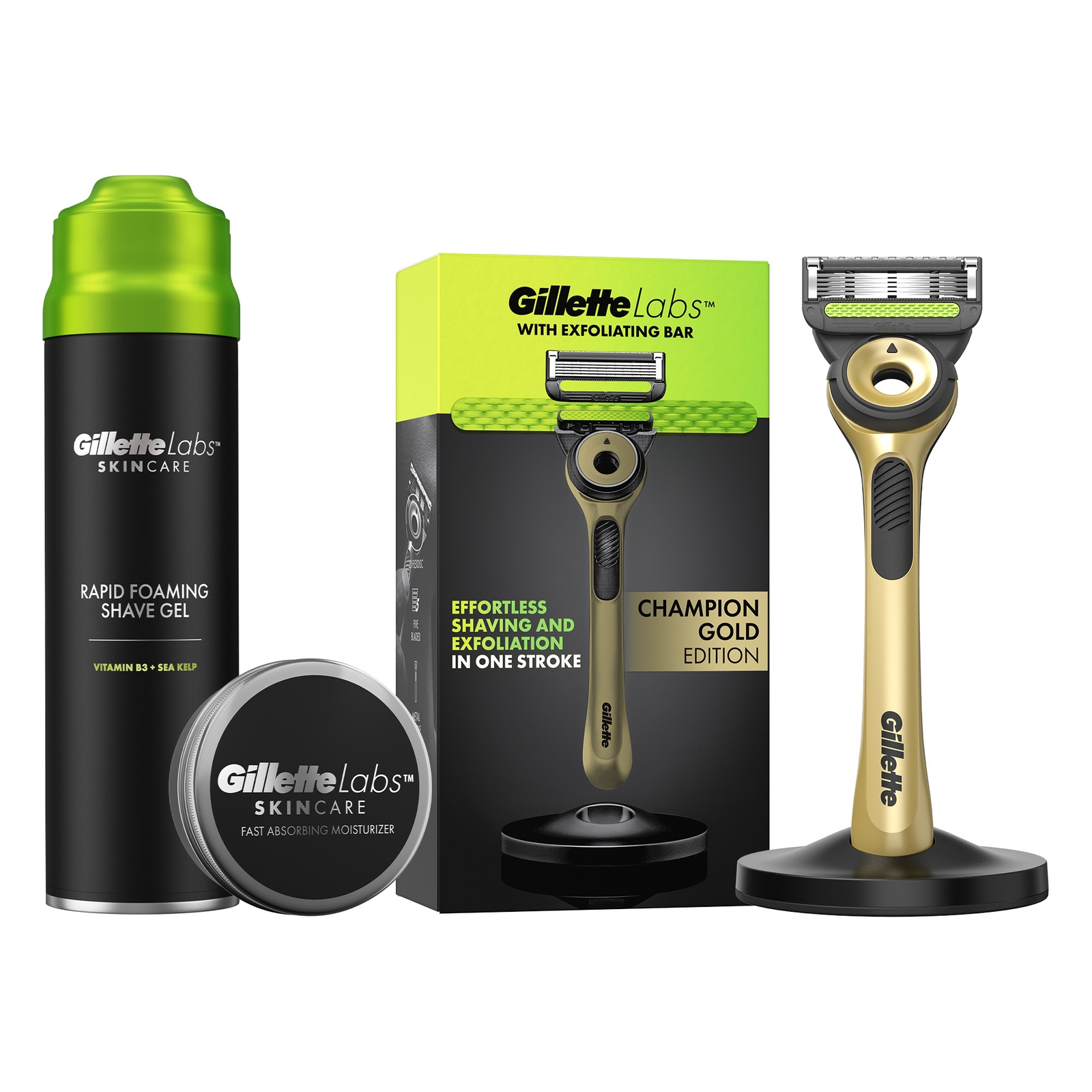 Gillette Labs Gold Edition Razor  Shaving Gel and Moisturiser