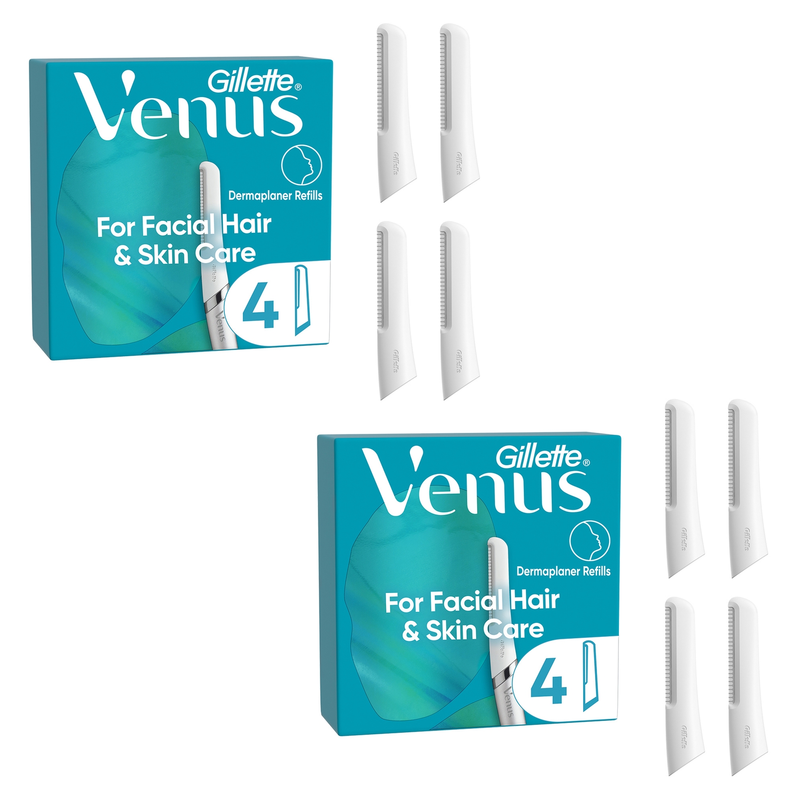 Venus Facial Hair & Skin Razor Blades Value Pack for Dermaplaning  8 Pack