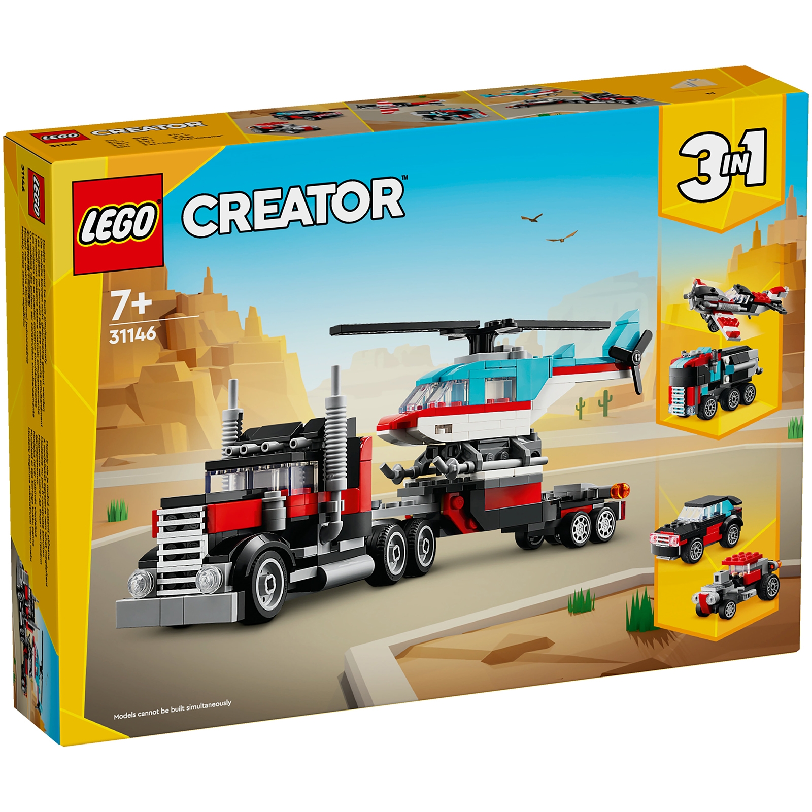 Image of 31146 LEGO® CREATOR Flatbed truck with helicopter