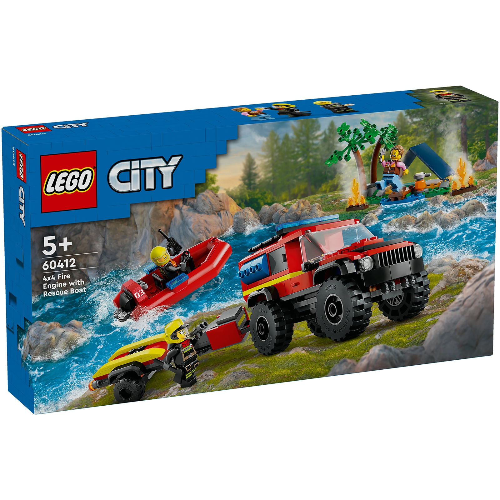 Image of 60412 LEGO® CITY Fire brigade vehicle with rescue boat