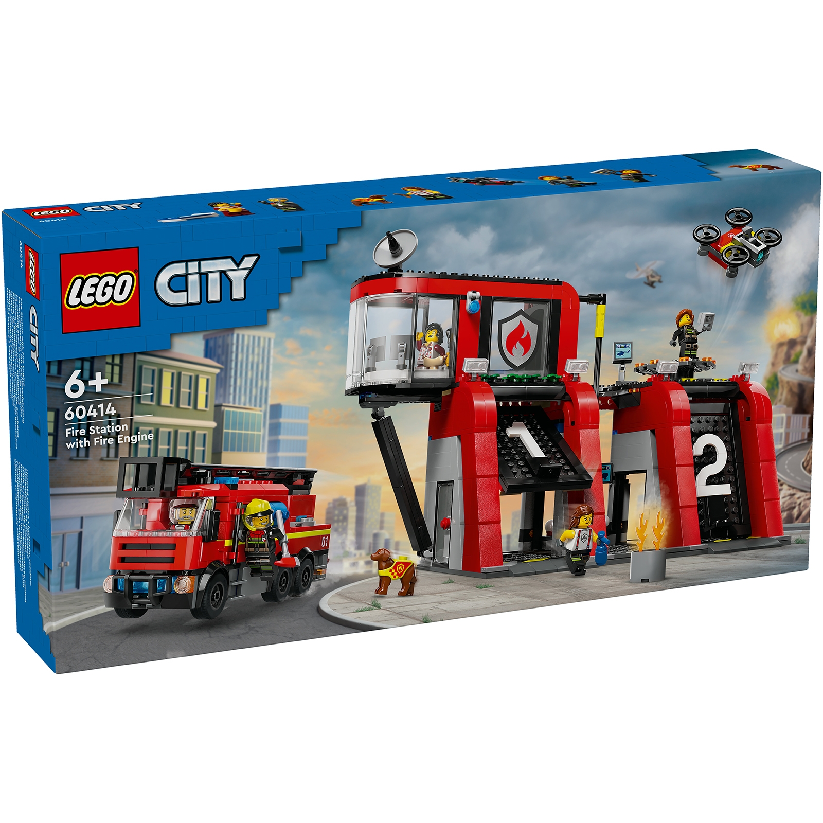 LEGO City Fire Station with Fire Engine Toy Playset 60414