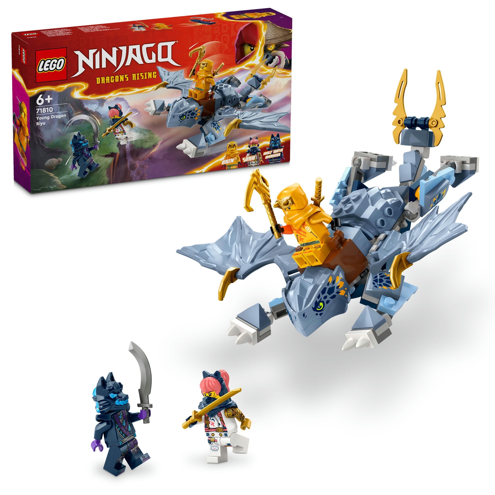 LEGO NINJAGO Young Dragon Riyu Toy with Minifigures 71810