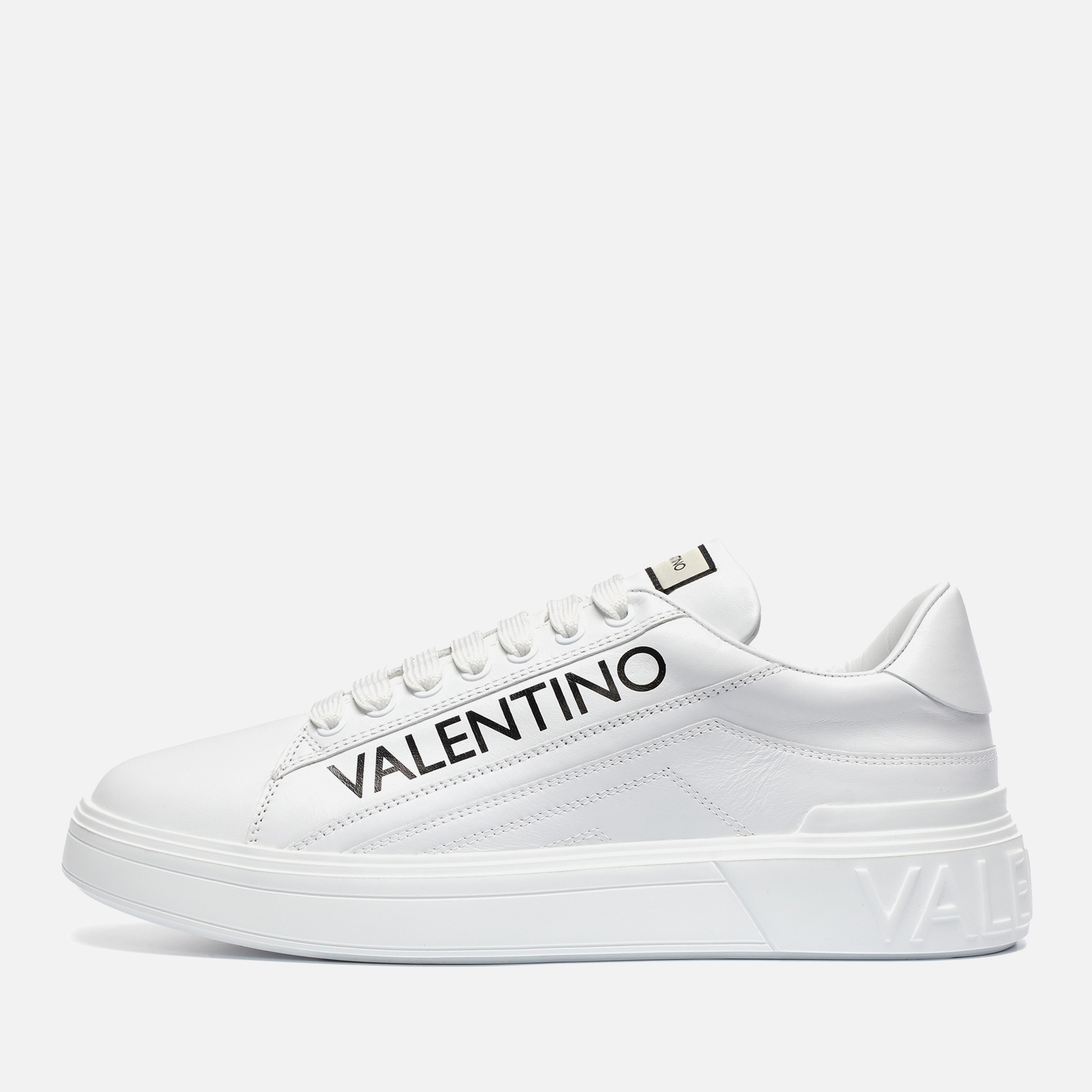 Valentino Men's Rey Leather Low Top Trainers - White/Black