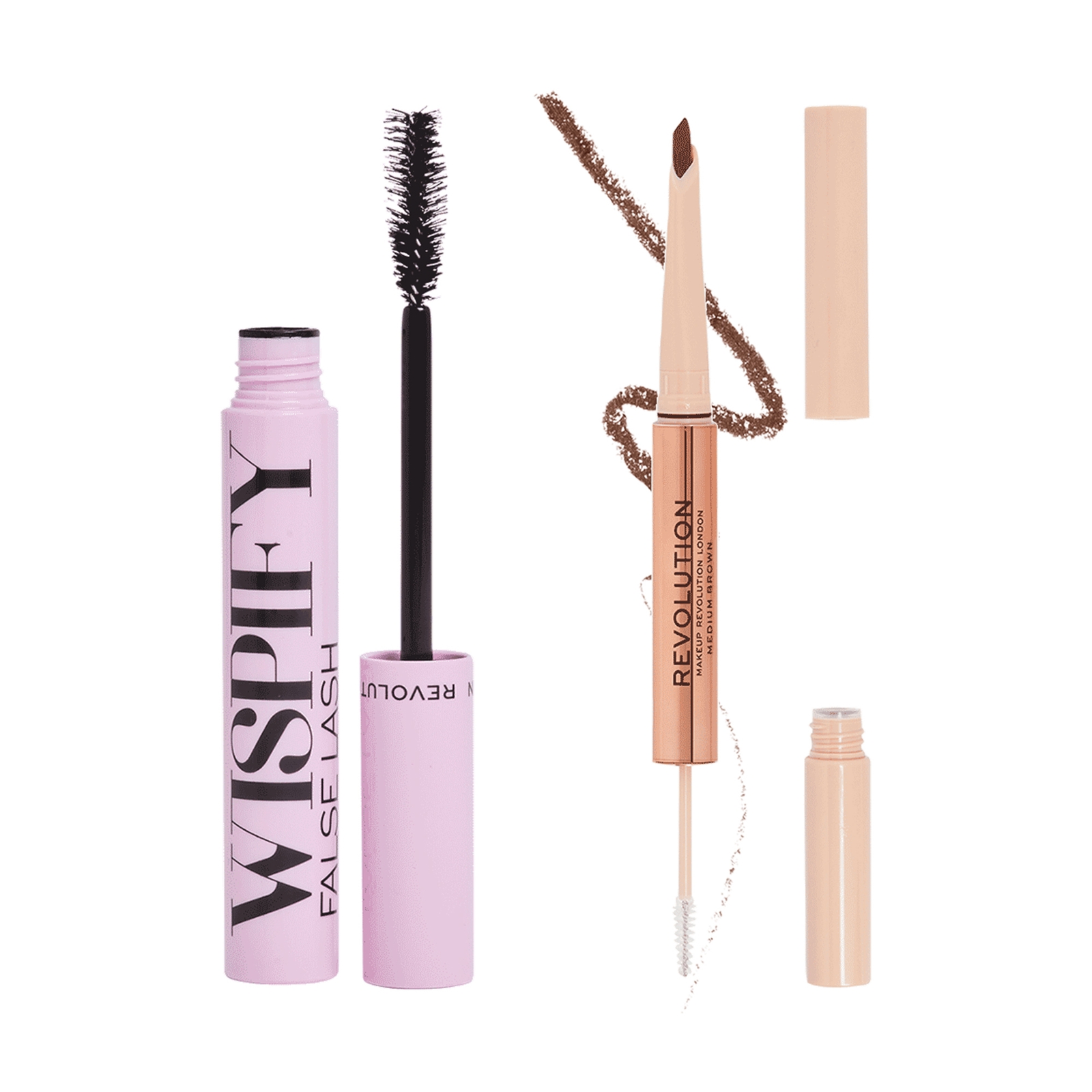 Image of Revolution Wispify and Fluffy Brow Bundle (Various Shades) - Medium Brown