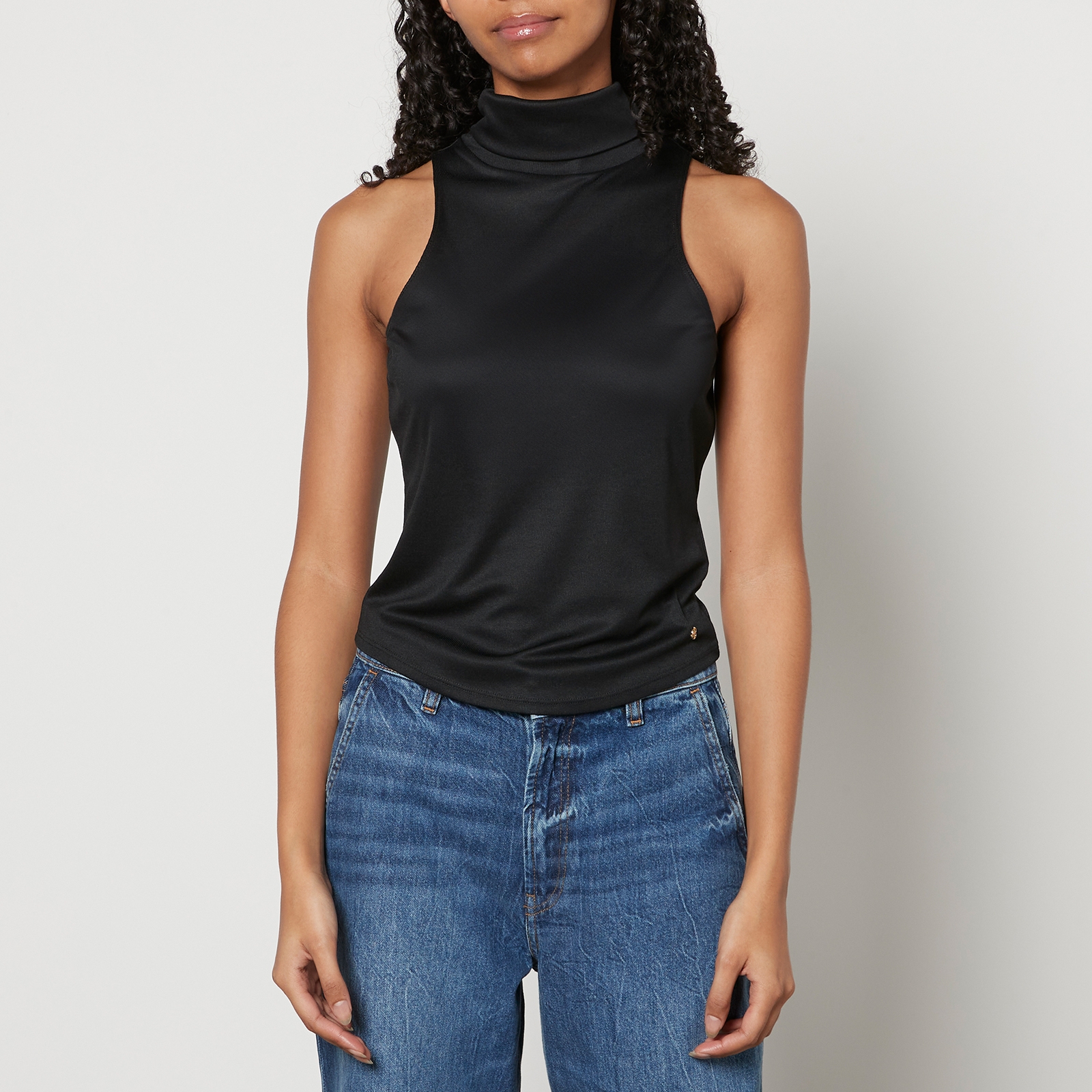 Anine Bing Jennie Modal-Blend Turtleneck Top - XS