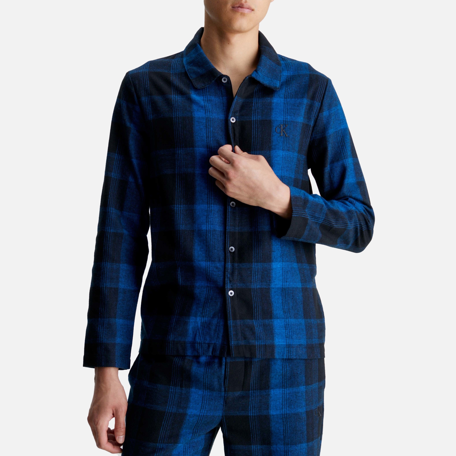 Calvin Klein Long Sleeved Cotton-Flannel Pyjama Shirt