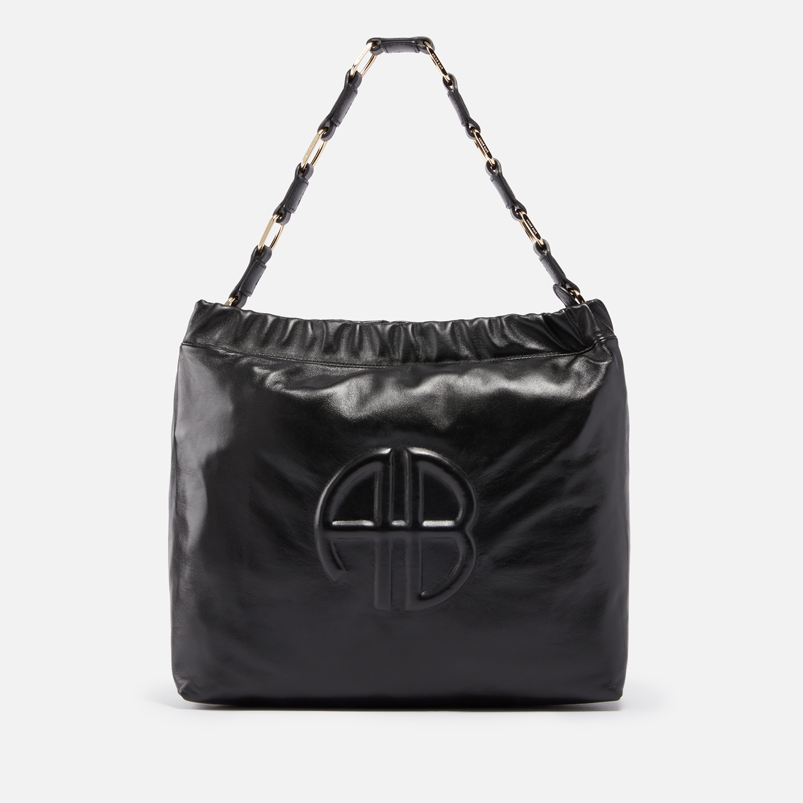 Anine Bing Kate Logo-Embossed Leather Shoulder Bag