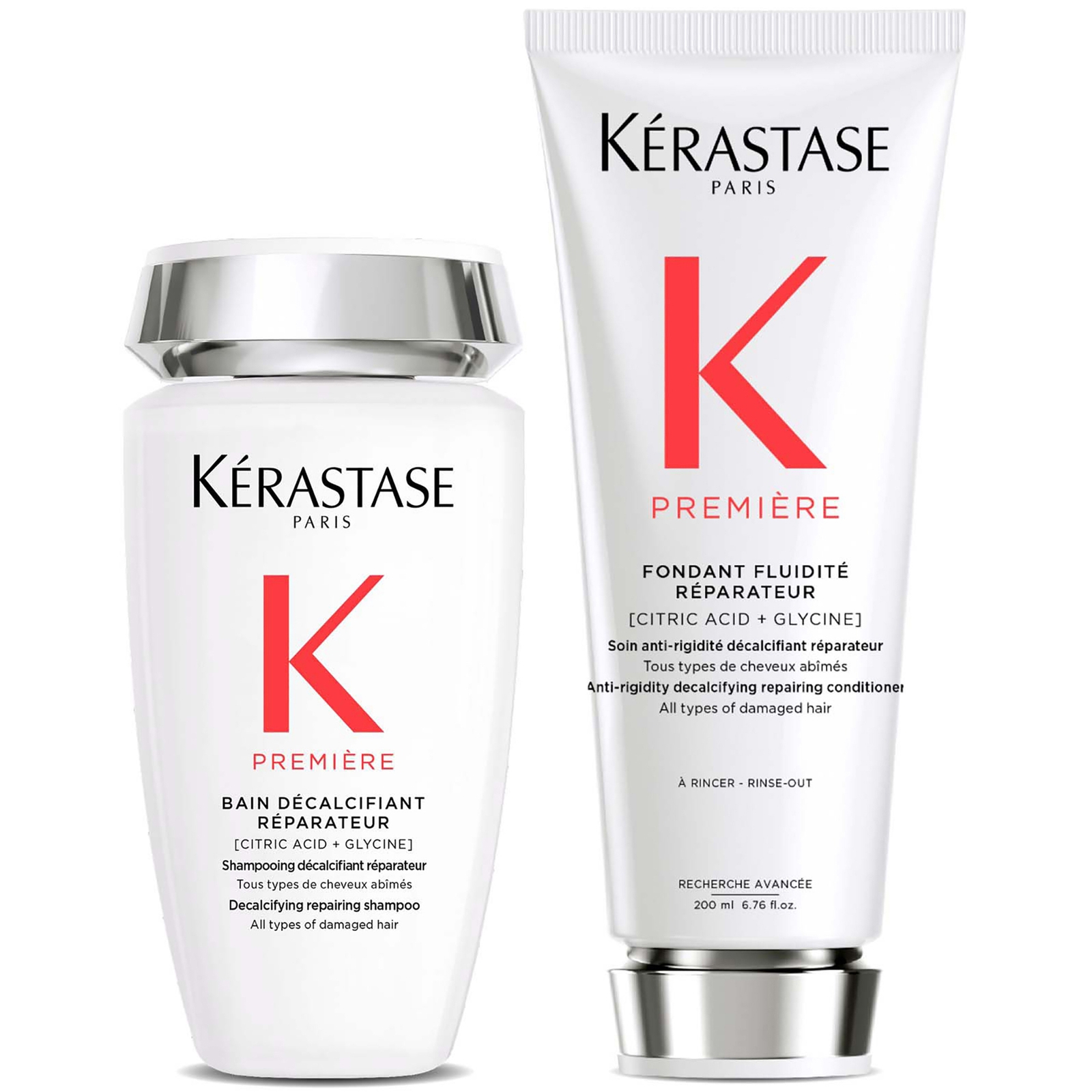 

Kérastase Première Decalcifying Repairing Shampoo and Conditioner Duo for Damaged Hair with Pure Citric Acid and Glycine