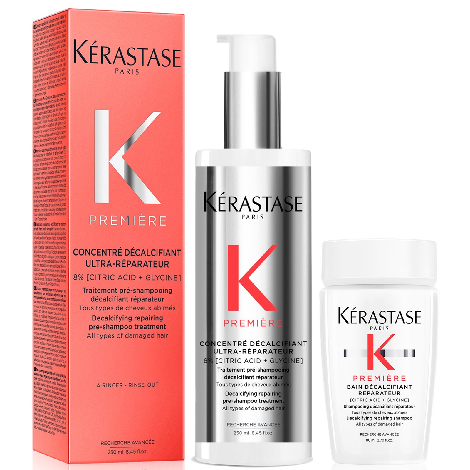 Kerastase Premiere Decalcifying Pre-Shampoo with Travel Size Shampoo for Damaged Hair with Pure Citr
