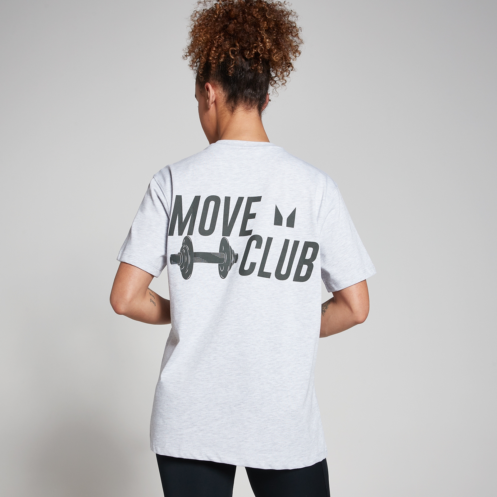 Image of T-shirt MP Oversize Move Club - Grigio chiaro mélange - XXS-XS