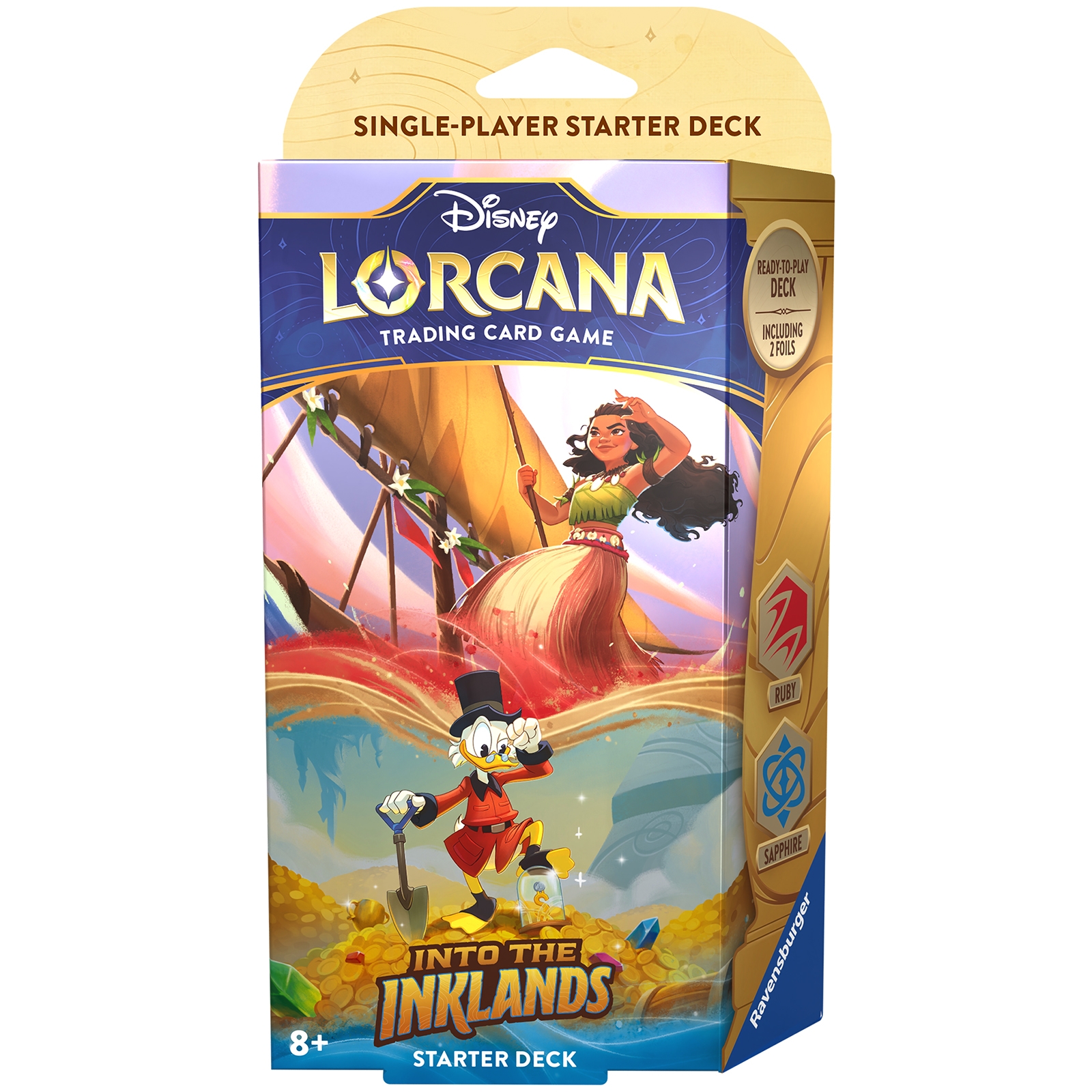 Image of Disney Lorcana Trading Card Game Into the Inklands Ruby and Sapphire Starter Deck