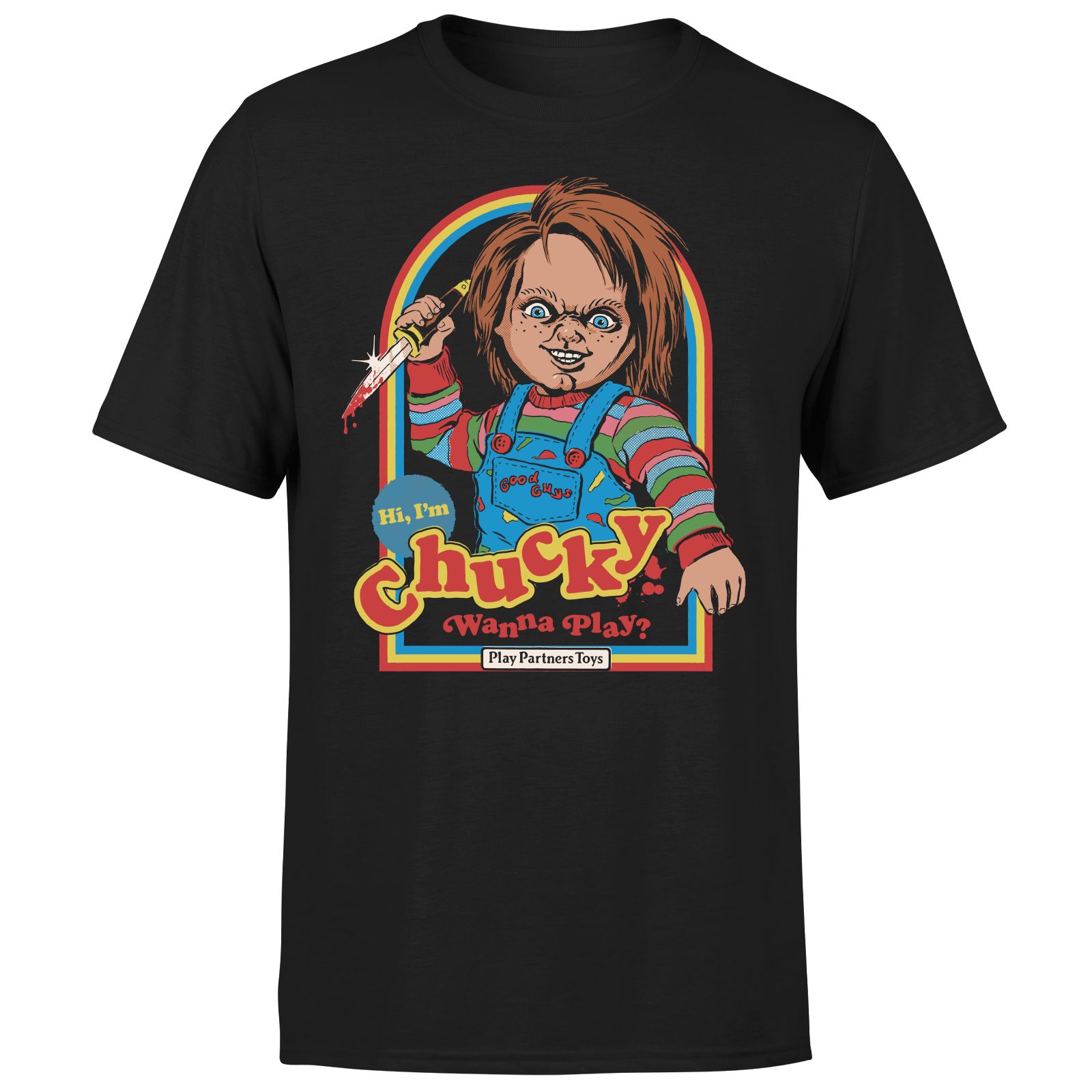 

Steven Rhodes Chucky Wanna Play Men's T-Shirt - Black - XXL - Nero