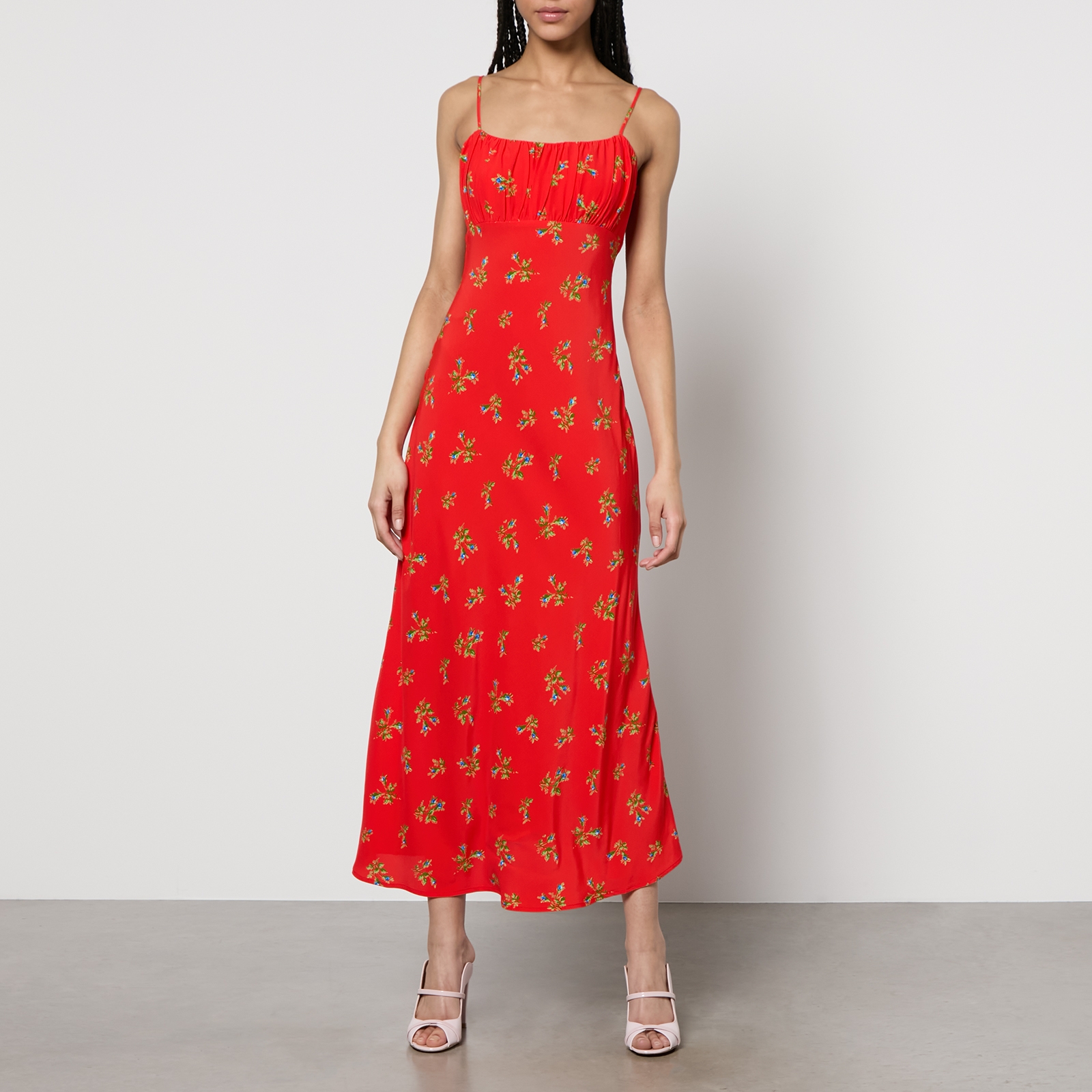 Kitri Velma Floral-Print Lenzing™ EcoVero™ Viscose-Blend Midi Dress - UK 8