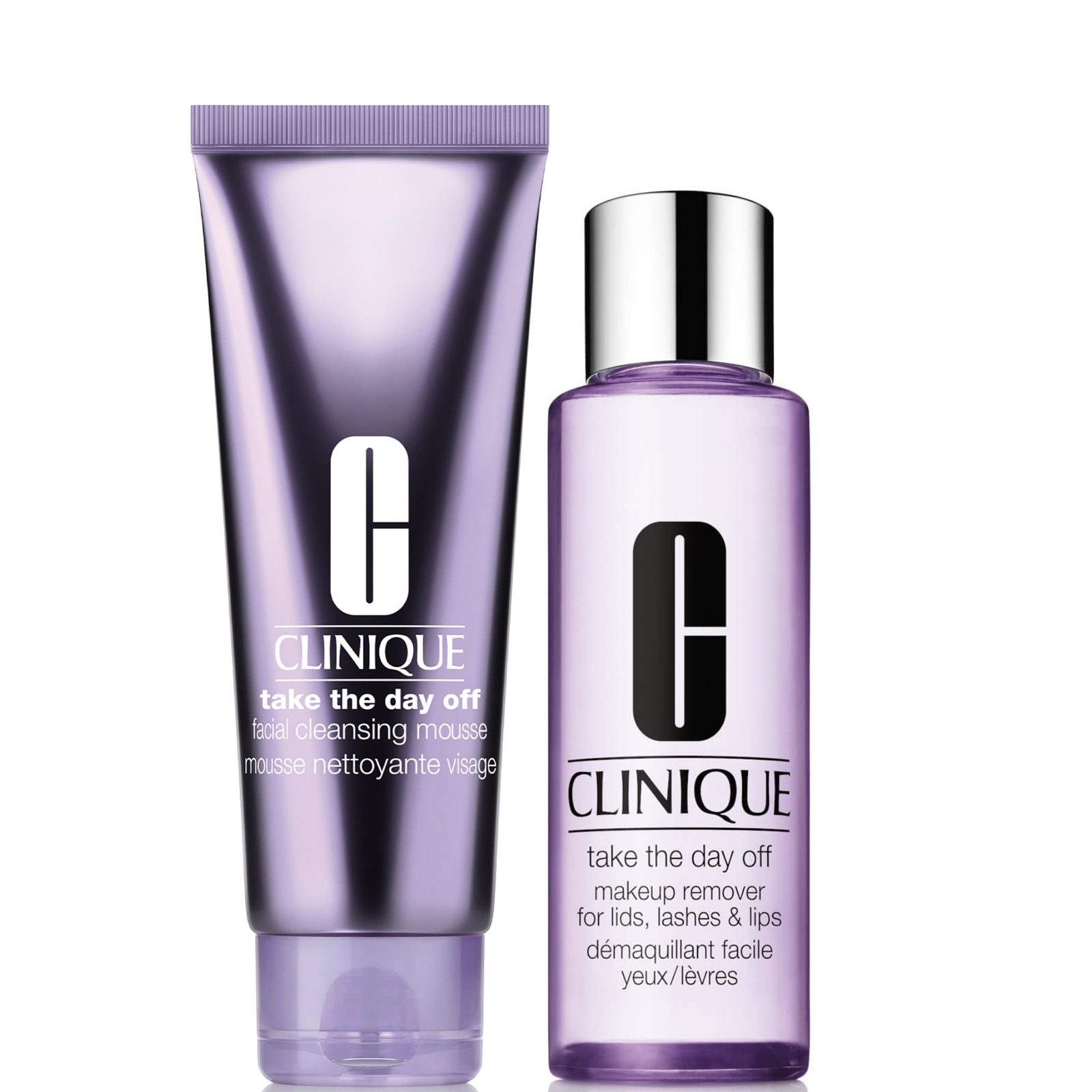 

Clinique Cleanse Duo: Clinique Take The Day Off Cleansing Mousse and Lids Lashes and Lips Makeup Remover