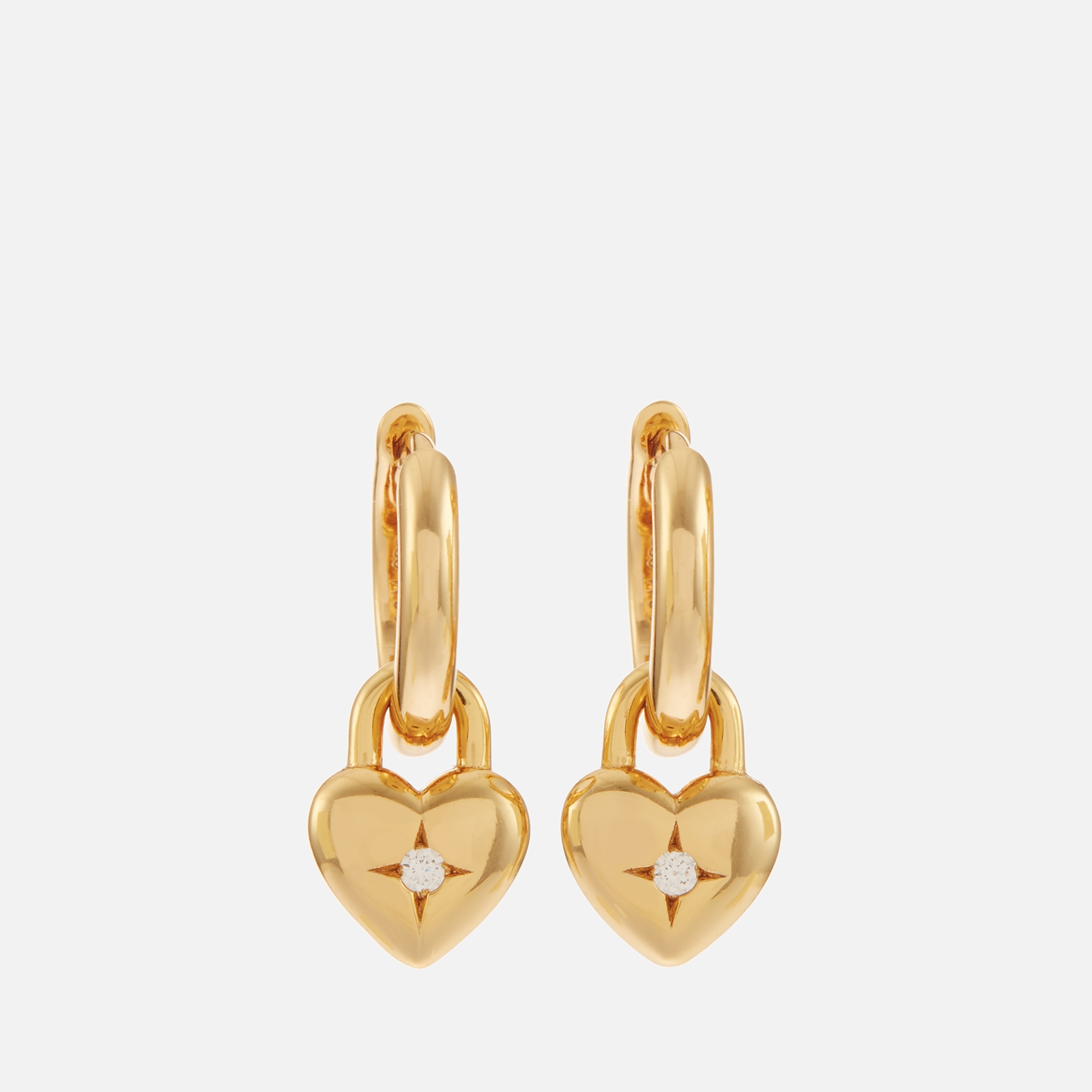 Astrid & Miyu Heart 18K Gold-Plated Sterling Silver Huggie Earrings
