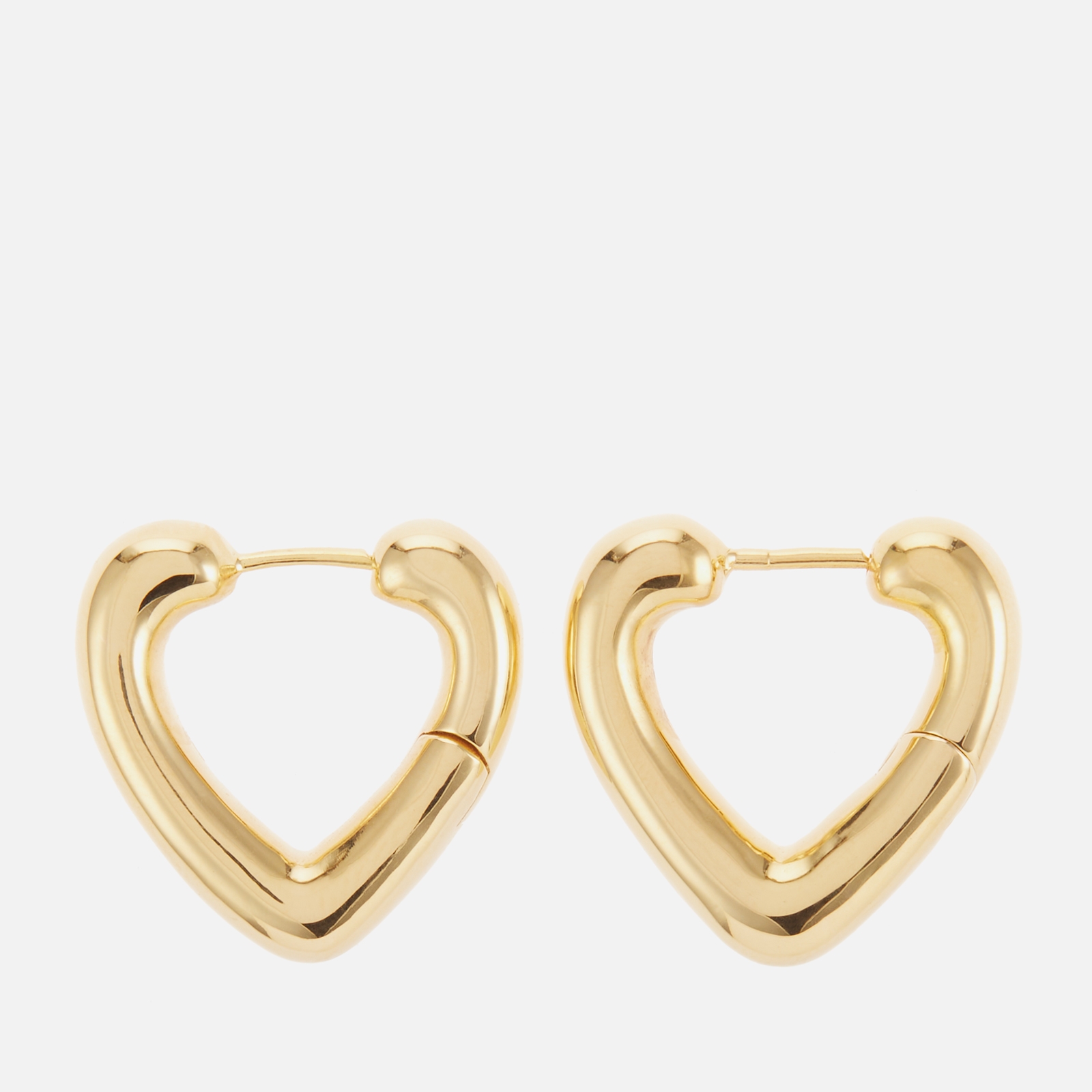 Astrid & Miyu Heart 18K Gold-Plated Sterling Silver Open Hoops