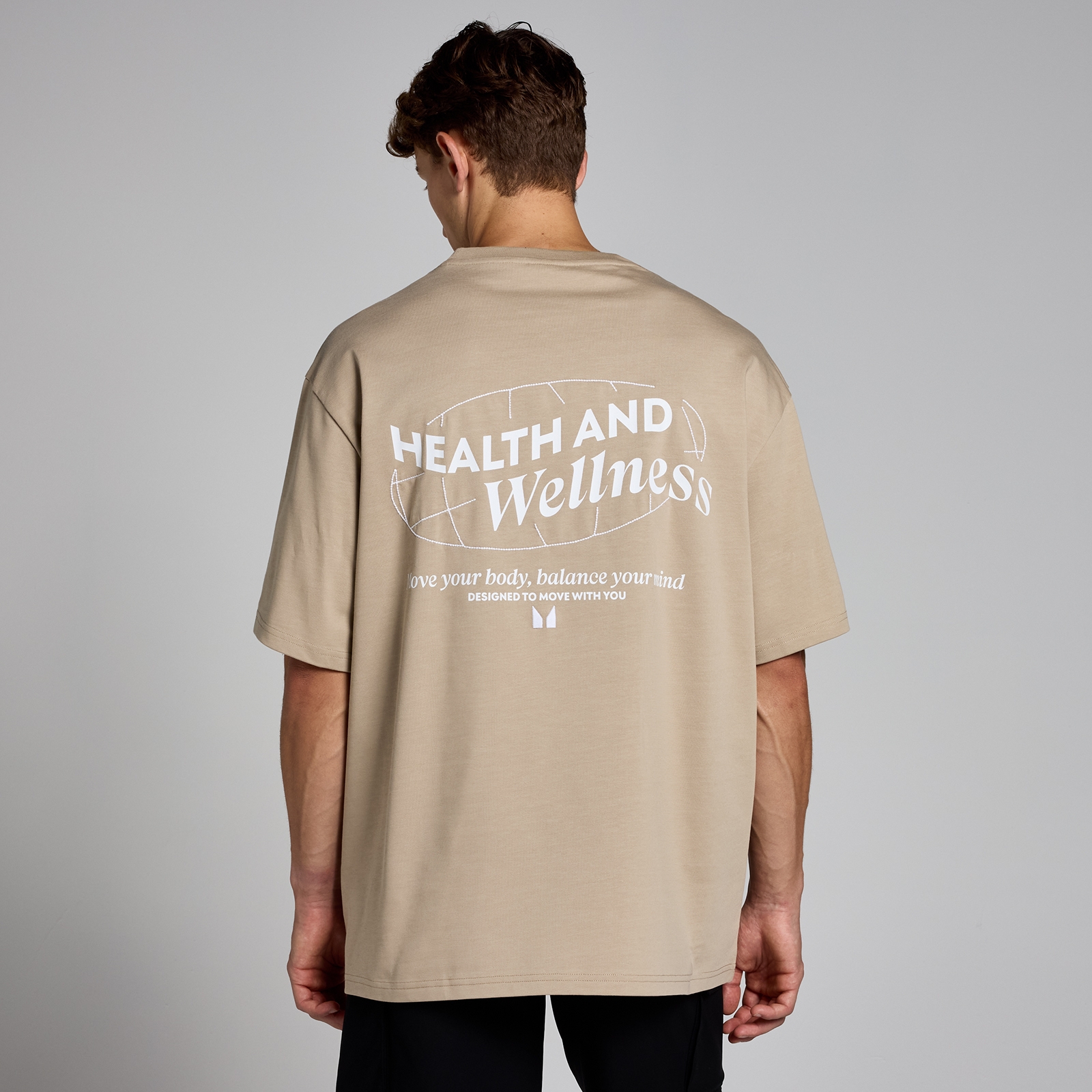 5059883424309 - Herren Health & Wellness-Grafik Oversized-T-Shirt – Kaschmir - XXS - XS