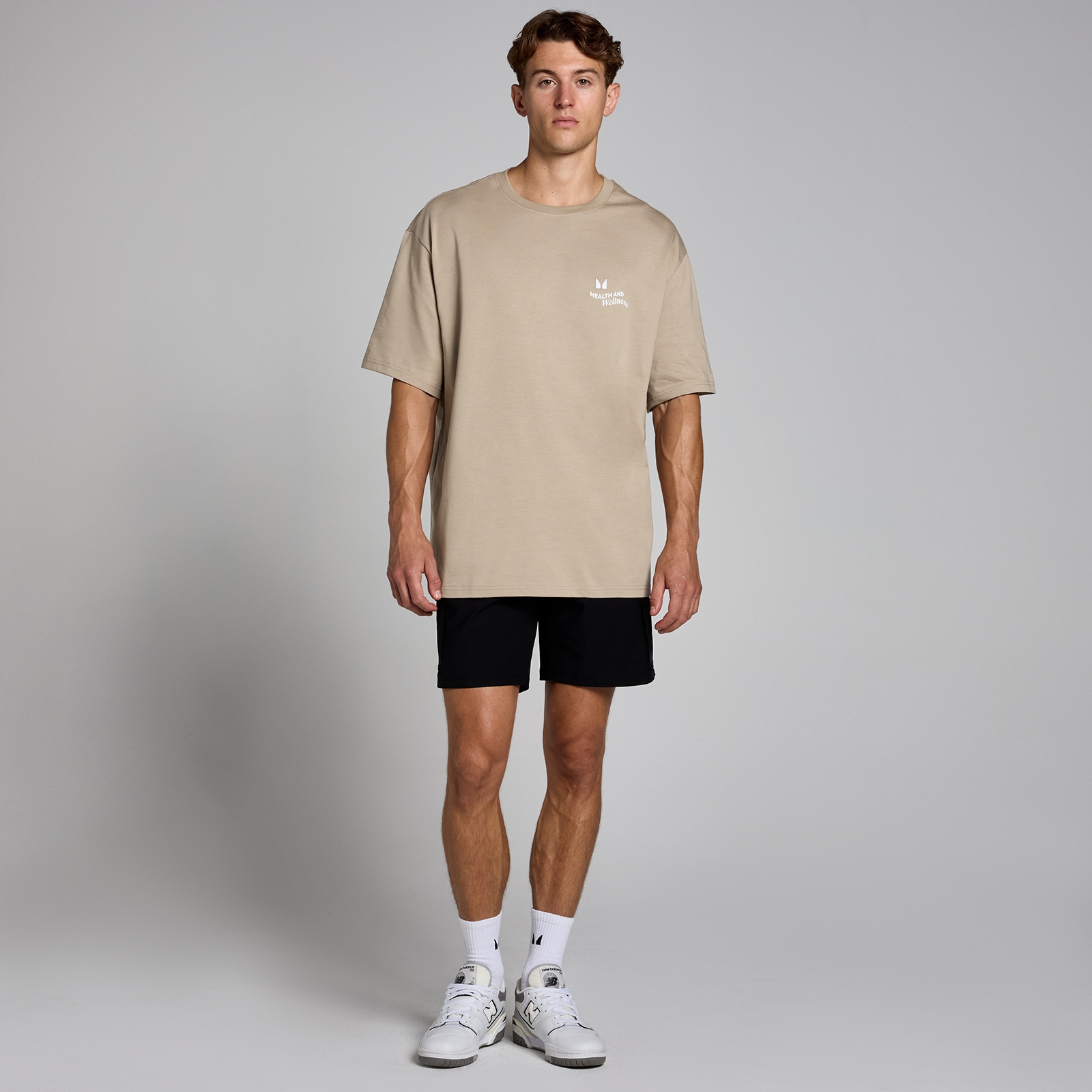 5059883424309 - Herren Health & Wellness-Grafik Oversized-T-Shirt – Kaschmir - XXS - XS