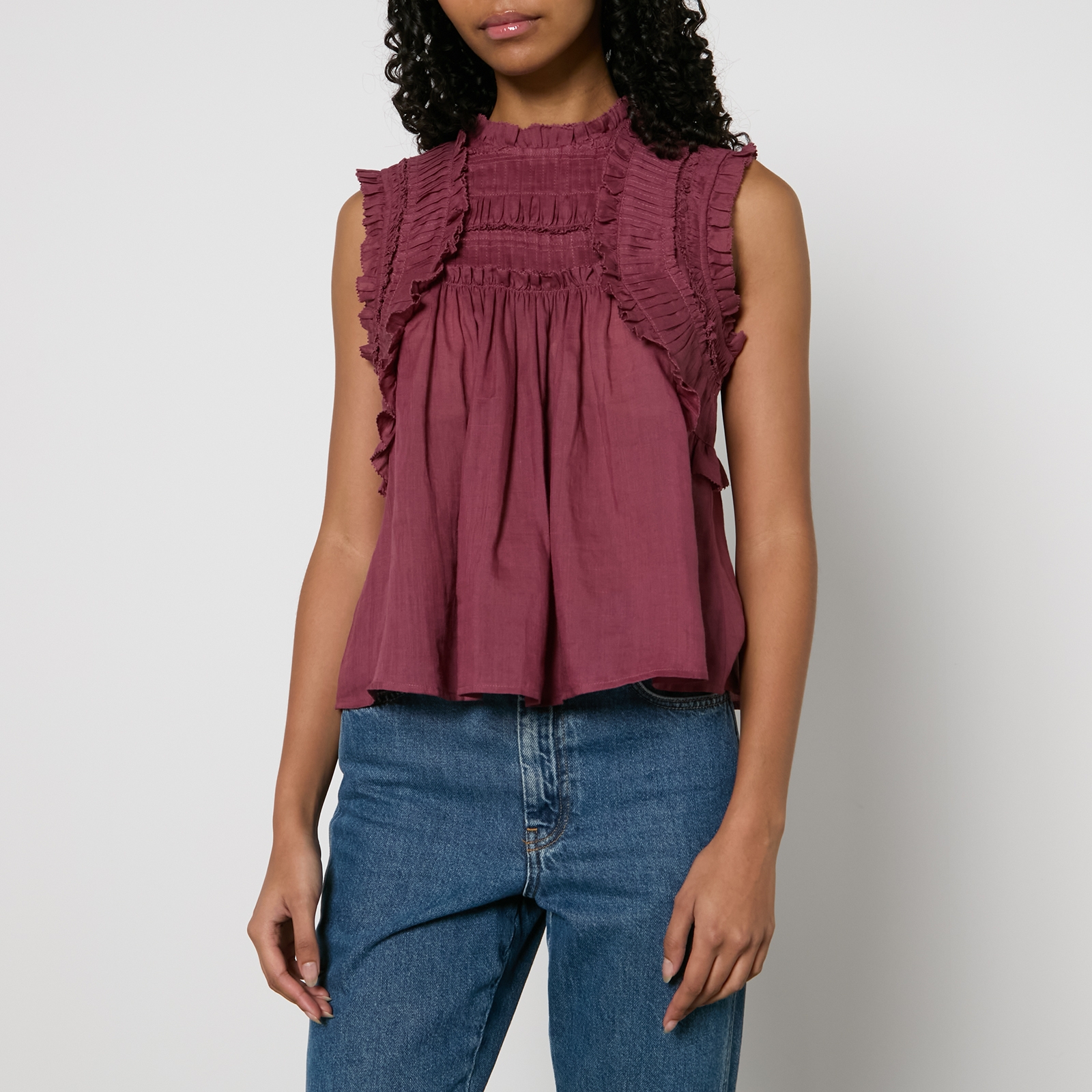 Sea New York Cole Ruffled Ramie Blouse - L