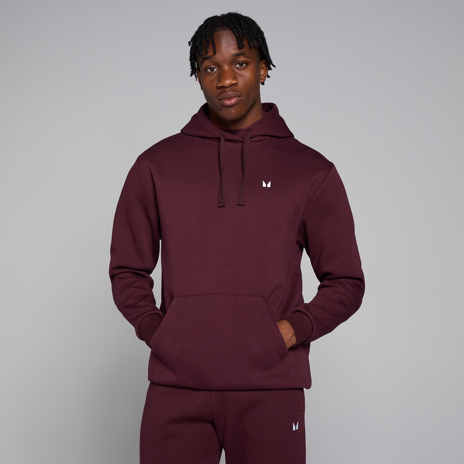 Felpa Con Cappuccio Mp Rest Day Da Uomo - Deep Berry - L-image