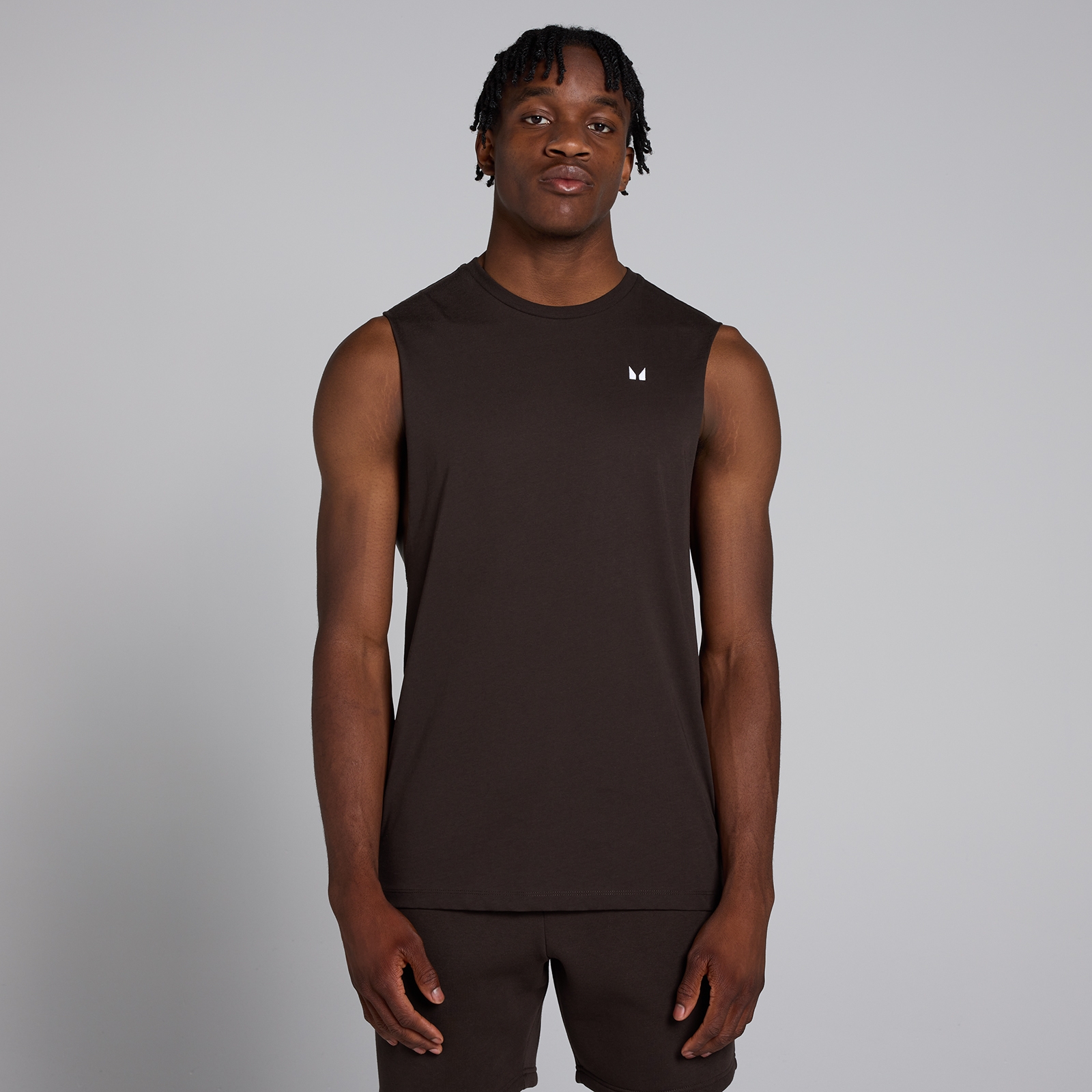 MP Pánský Rest Day Drop Armhole Top bez Rukávů – Kávový - XXL