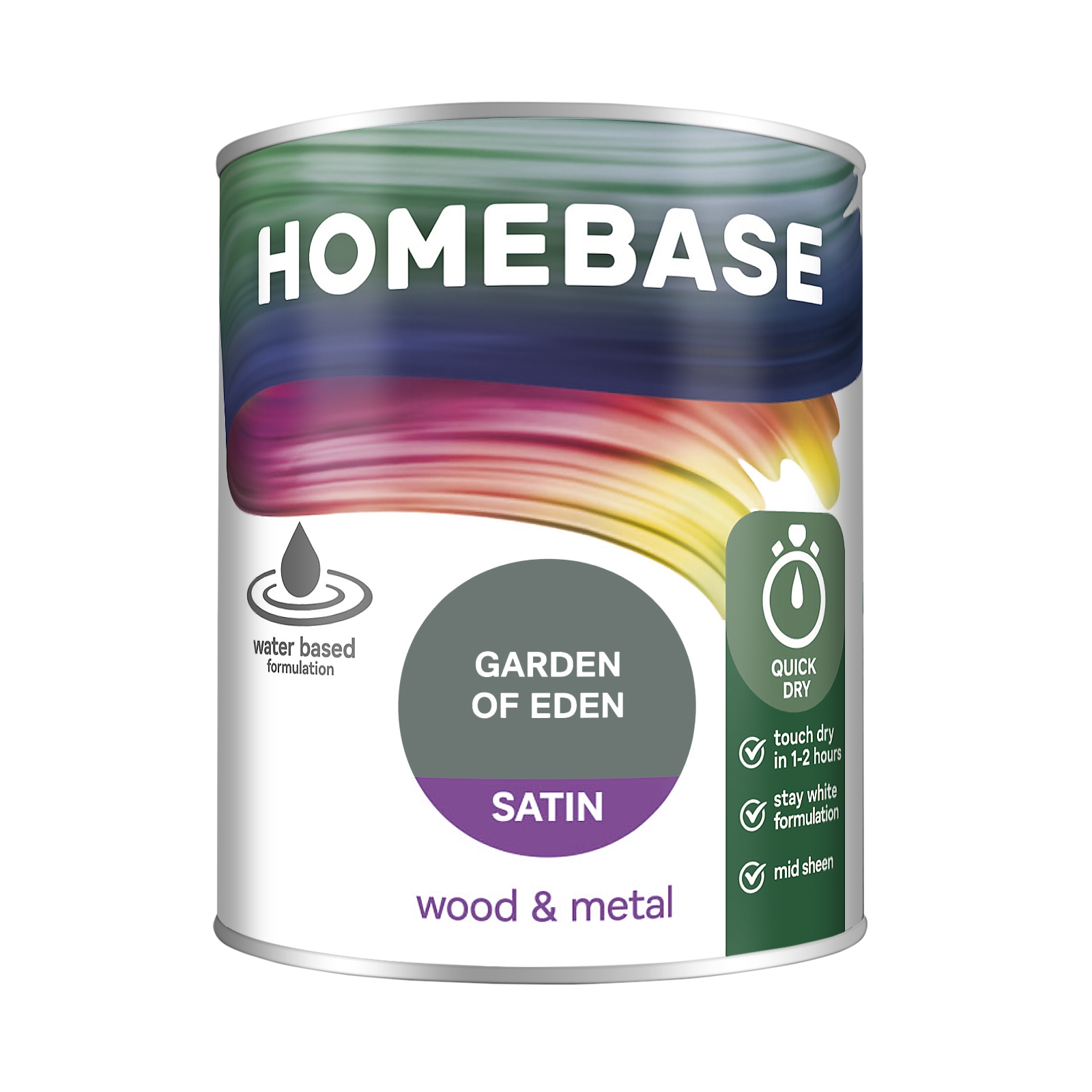 Homebase Interior Quick Dry Satin Paint Garden of Eden - 750ml