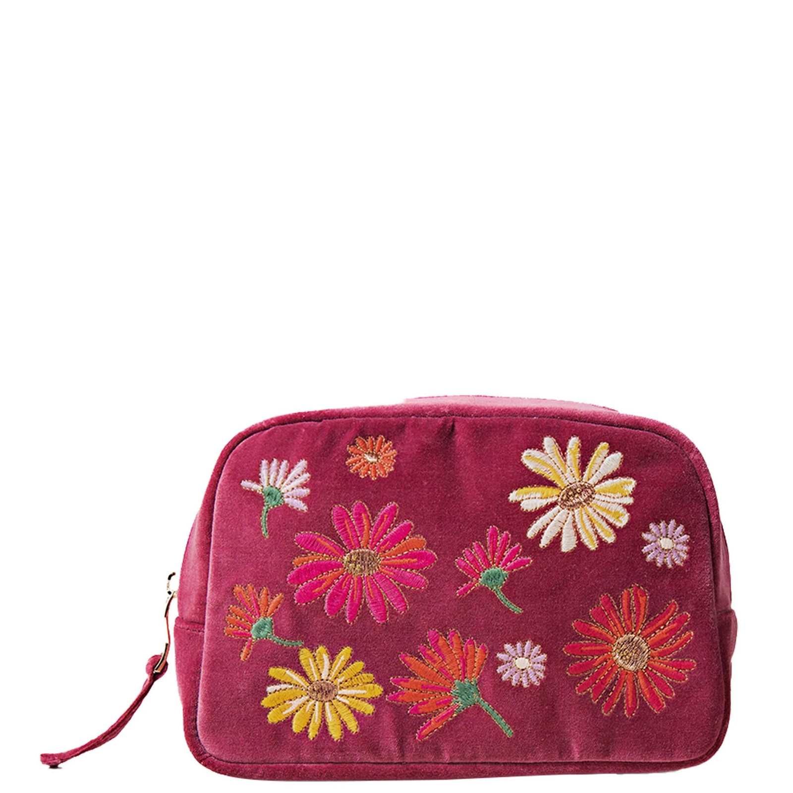 Image of Elizabeth Scarlett Wildflower Dry Rose Velvet Cosmetics Bag
