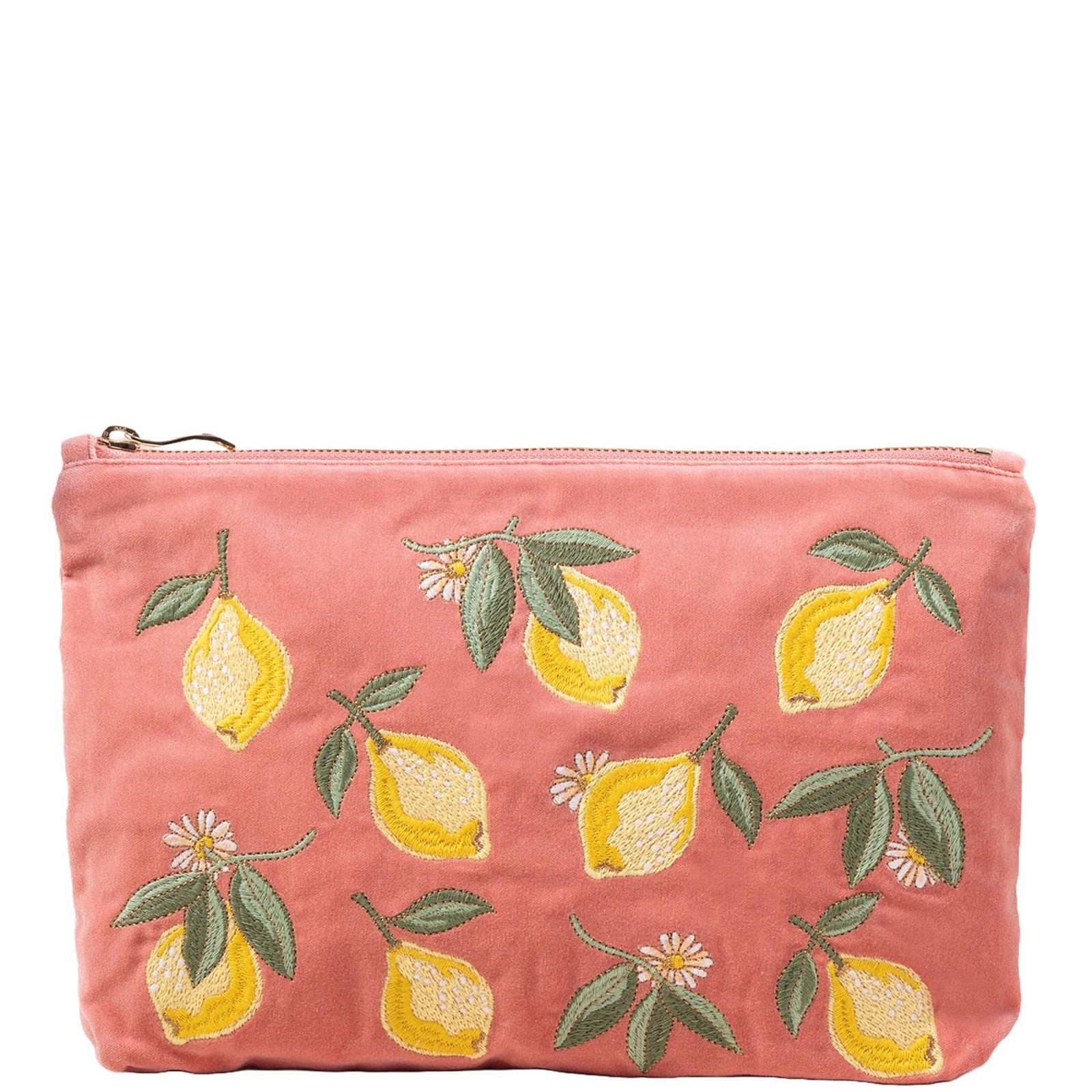 

Elizabeth Scarlett Lemon Blossom Coral Velvet Everyday Pouch