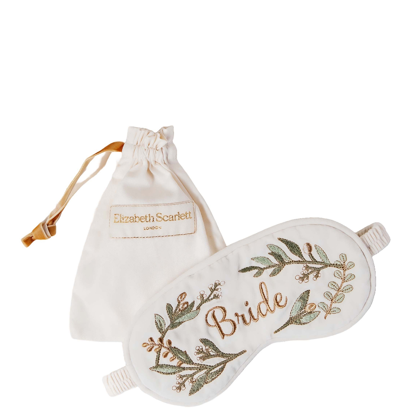 Elizabeth Scarlett Olive Branch Bride Cream Velvet Eye Mask