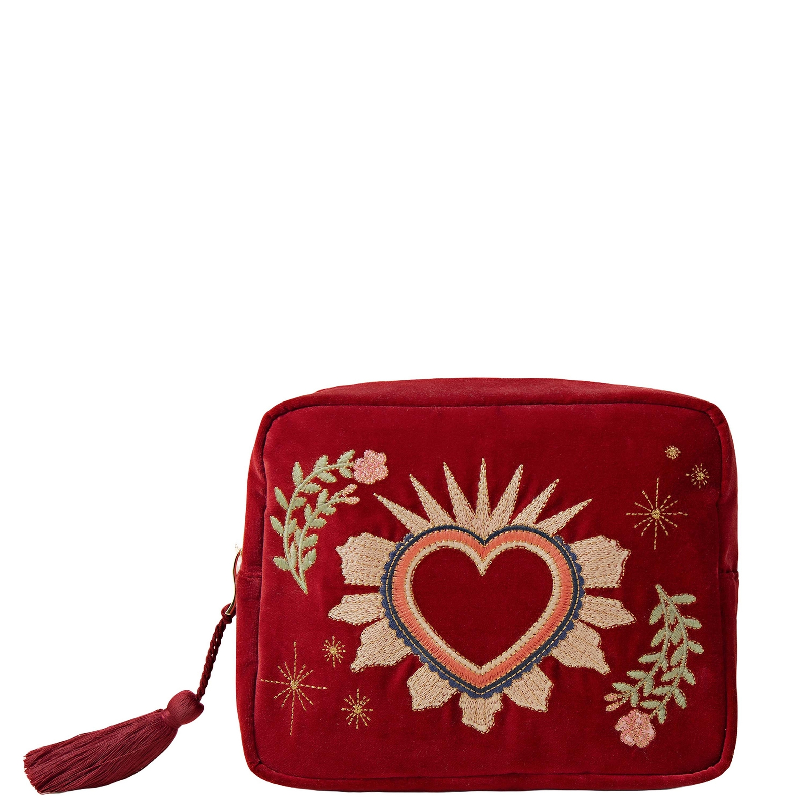 Elizabeth Scarlett Sacred Heart Rouge Velvet Wash Bag