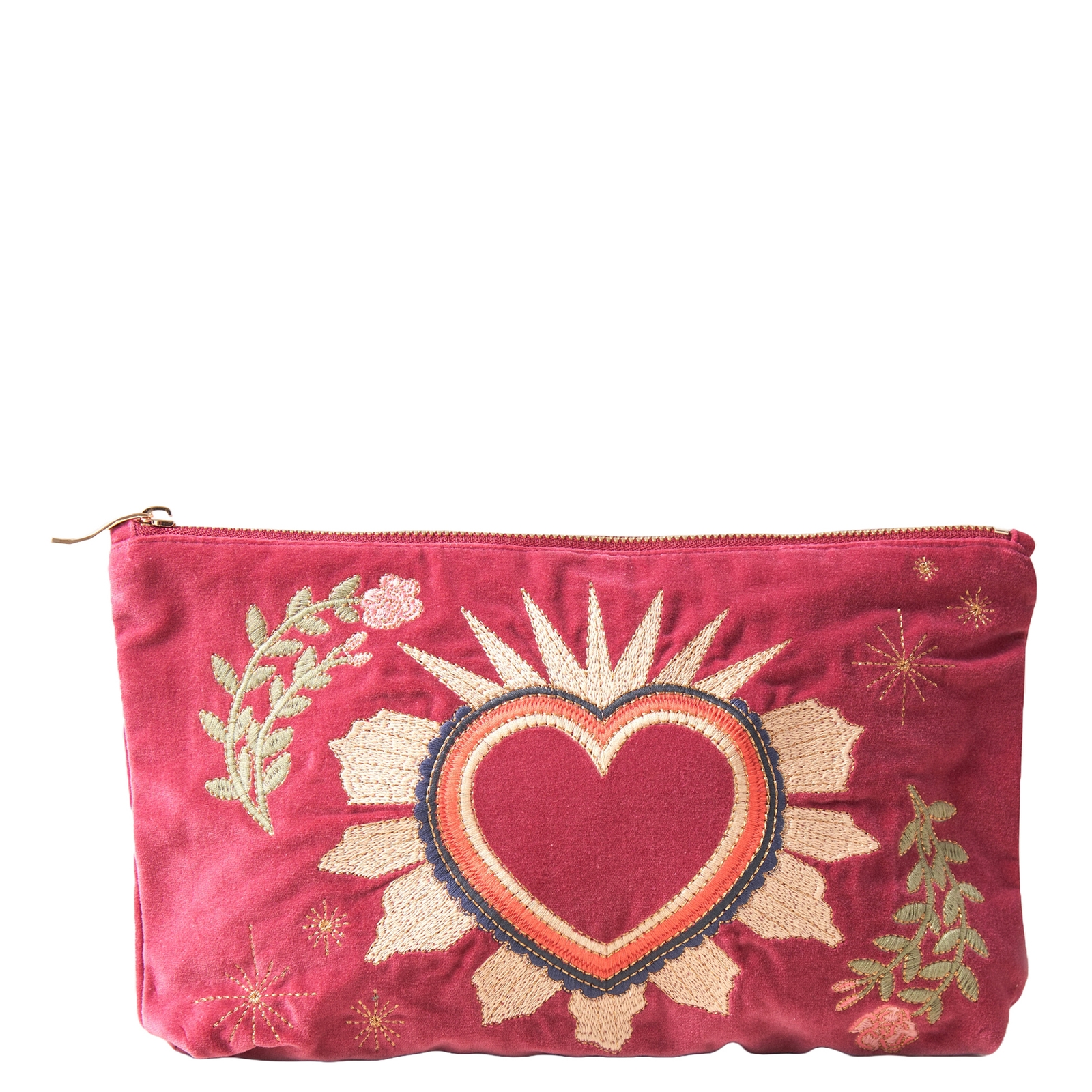 

Elizabeth Scarlett Sacred Heart Dry Rose Velvet Everyday Pouch