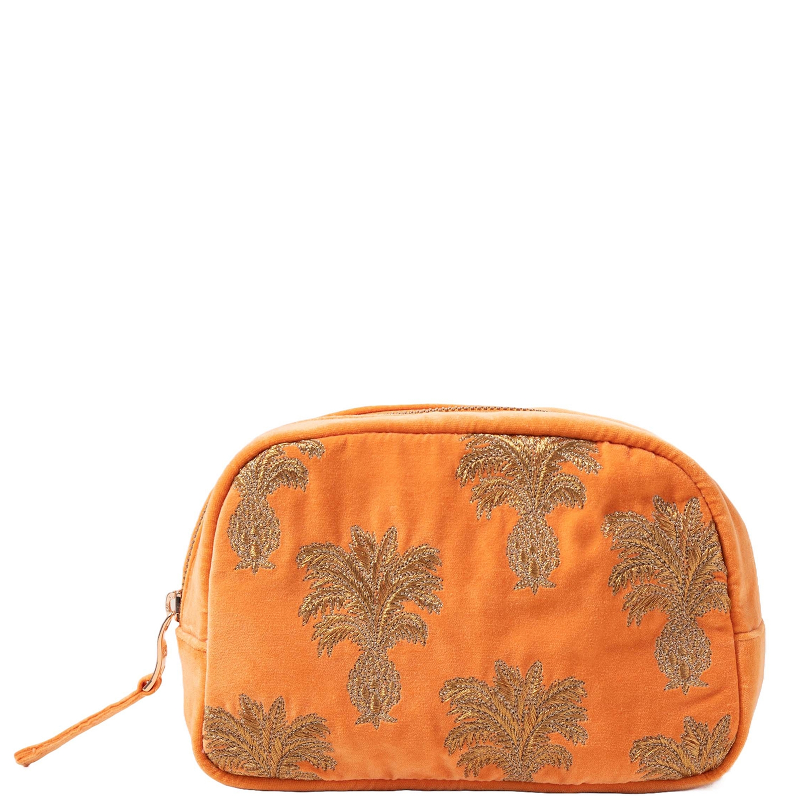 Shop Elizabeth Scarlett Pineapple Velvet Cosmetics Bag - Orange
