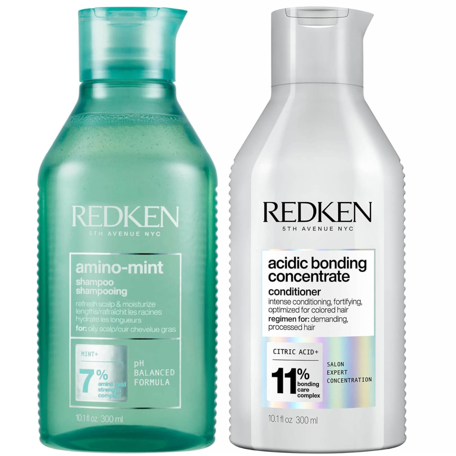 Redken Amino Mint Scalp Cleansing for Greasy Hair Shampoo and Acidic Bonding Concentrate Conditioner