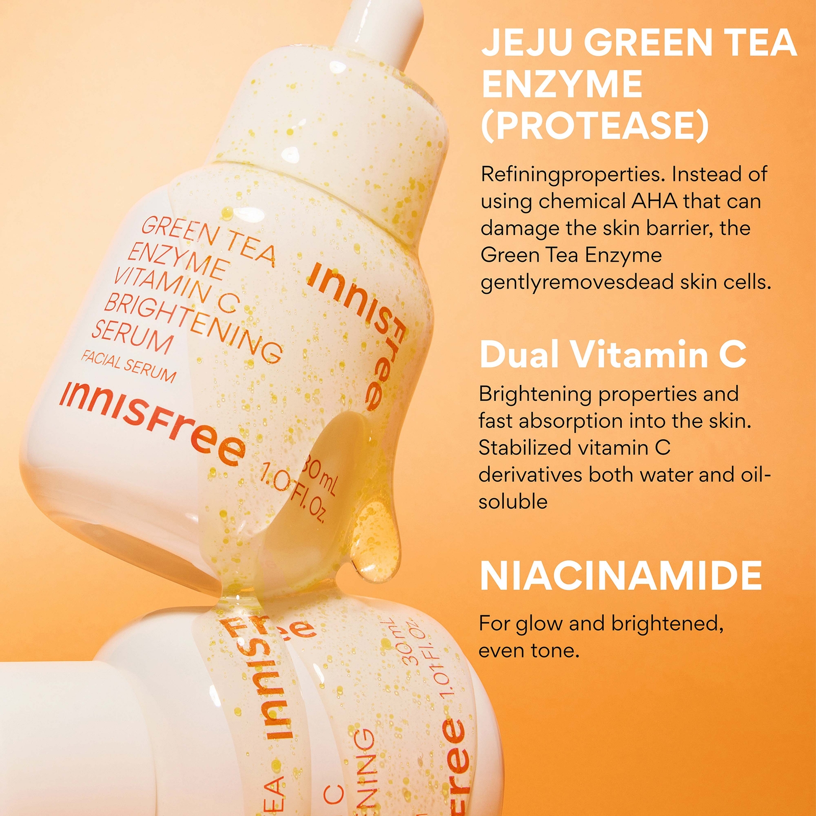 Thumbnail - INNISFREE Green Tea Enzyme Vitamin C Brightening Serum 30ml