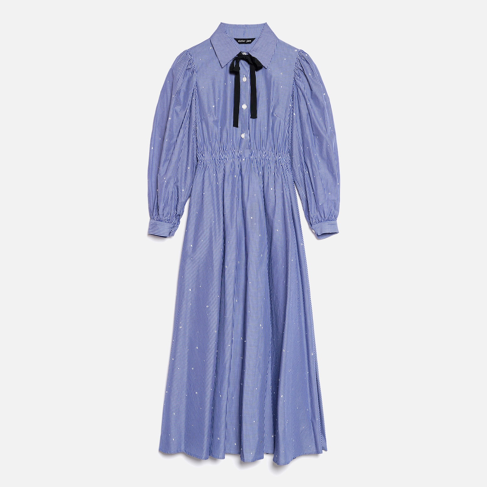 Sister Jane Ivy Striped Cotton-Poplin Midi Dress