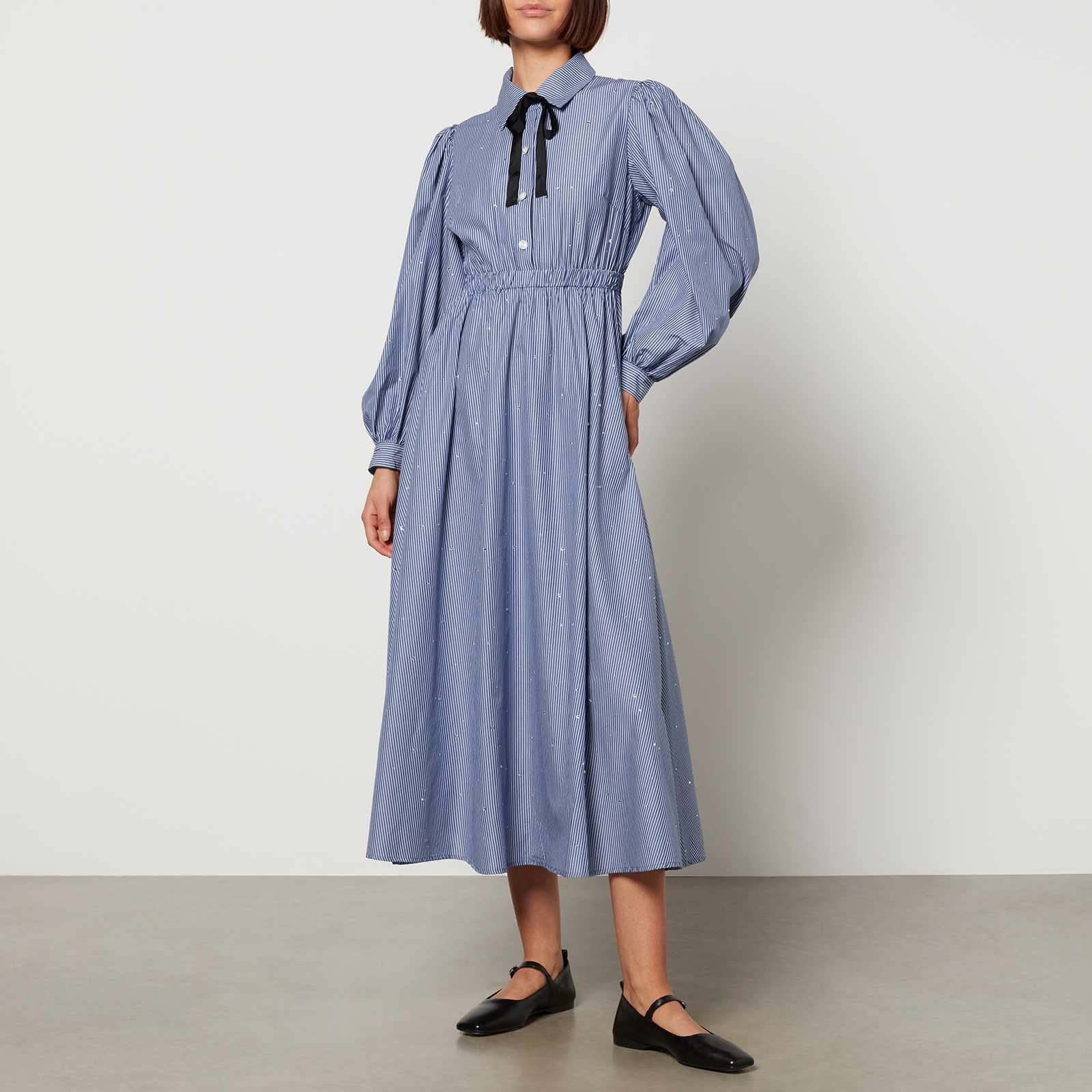 Sister Jane Ivy Striped Cotton-Poplin Midi Dress