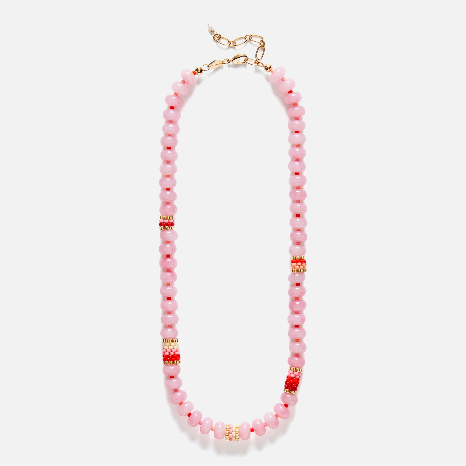 anni lu women's barrel necklace - pink