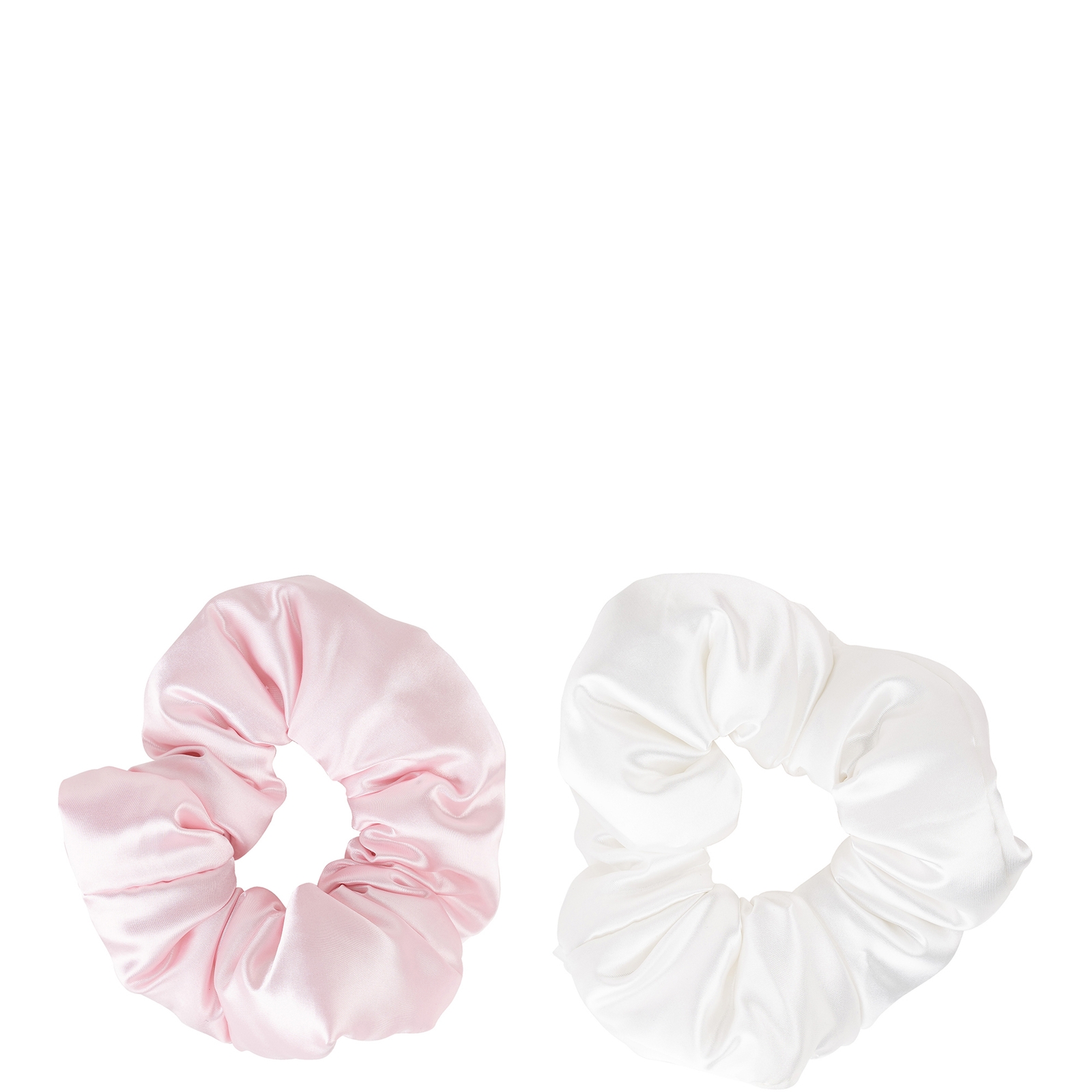 Image of brushworks Large Cloud Scrunchies 2 Pack - Pink and White