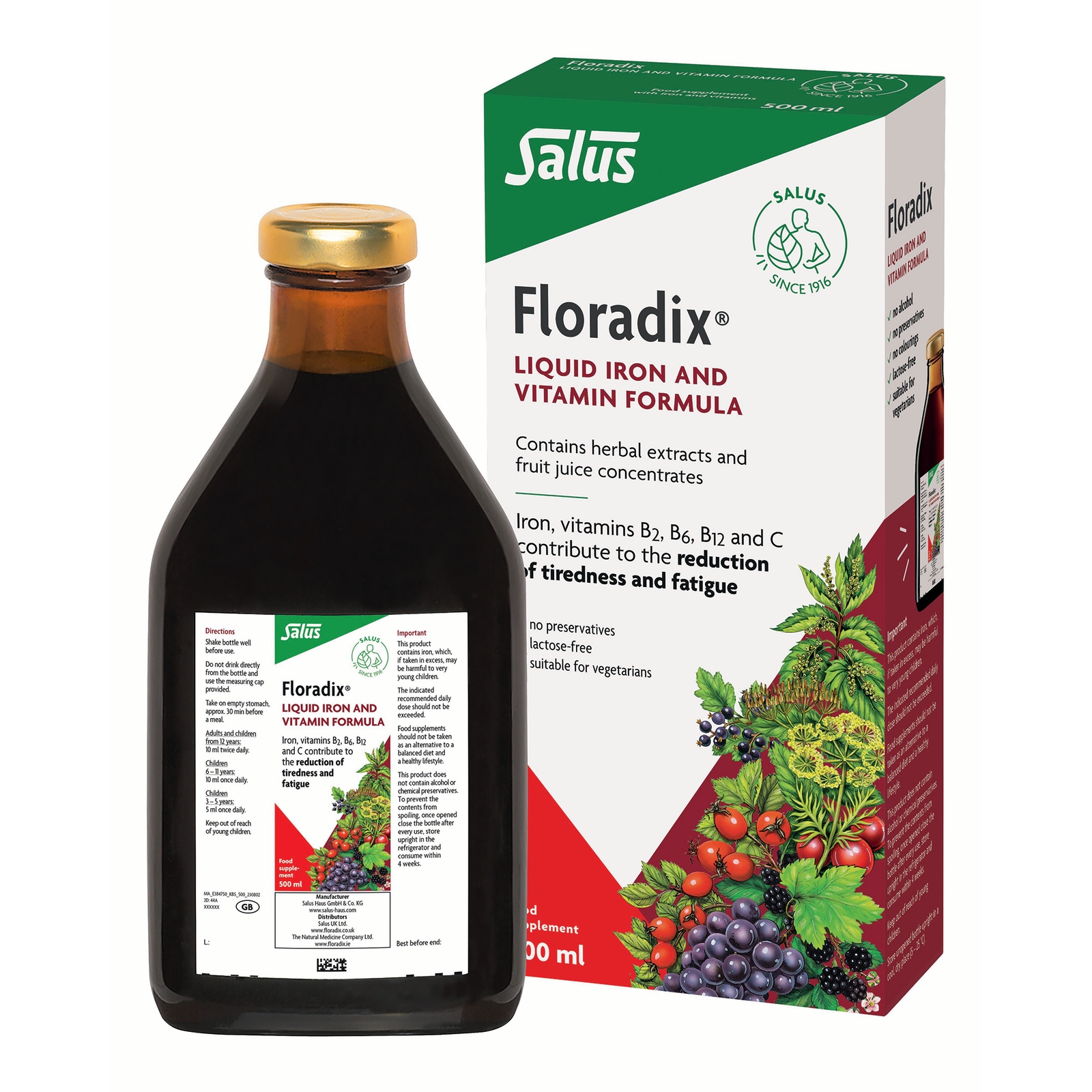 Floradix Liquid Iron Formula 500ml