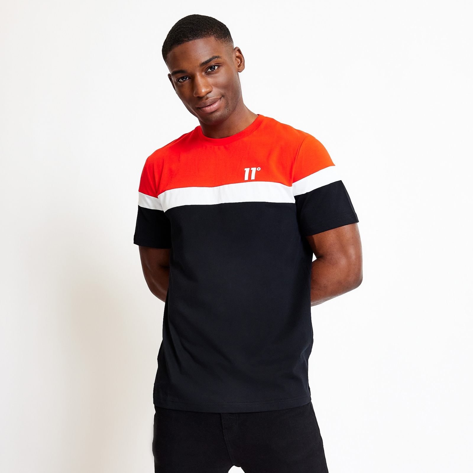 triple panel t-shirt - performance red / black / white - xs
