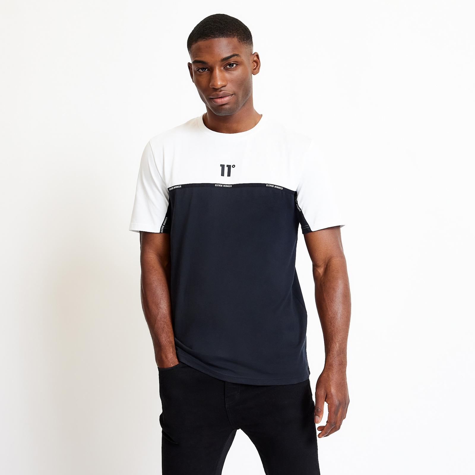 Colour Block Taped T-Shirt at 11 Degrees