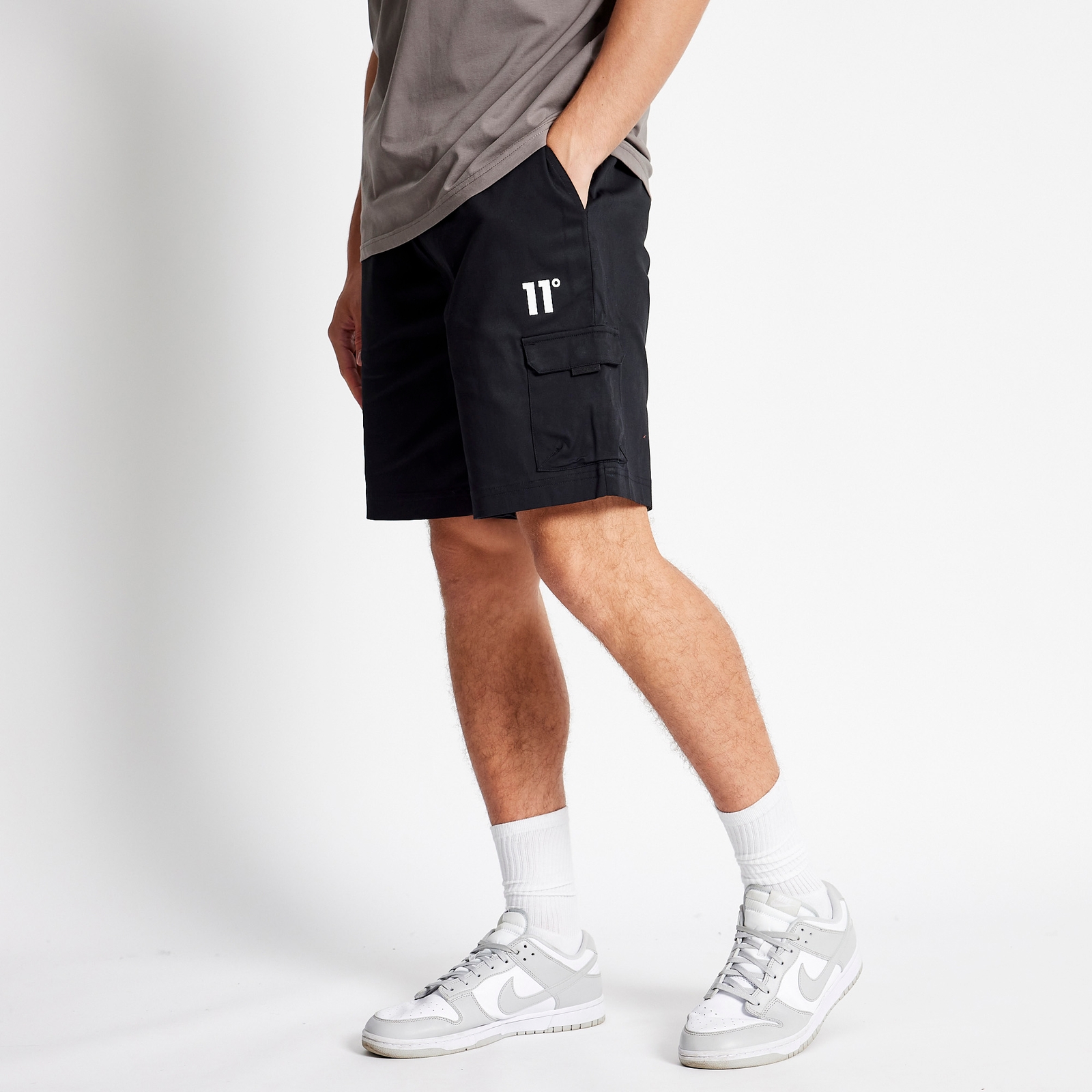 Woven Cargo Shorts - Black - S at 11 Degrees