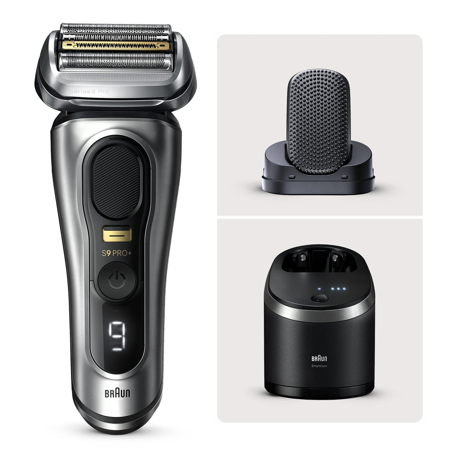 Men's Grey Braun Series Pro+ 9597Cc Electric Shaver Procomfort Head & Smartcare Center Size 9