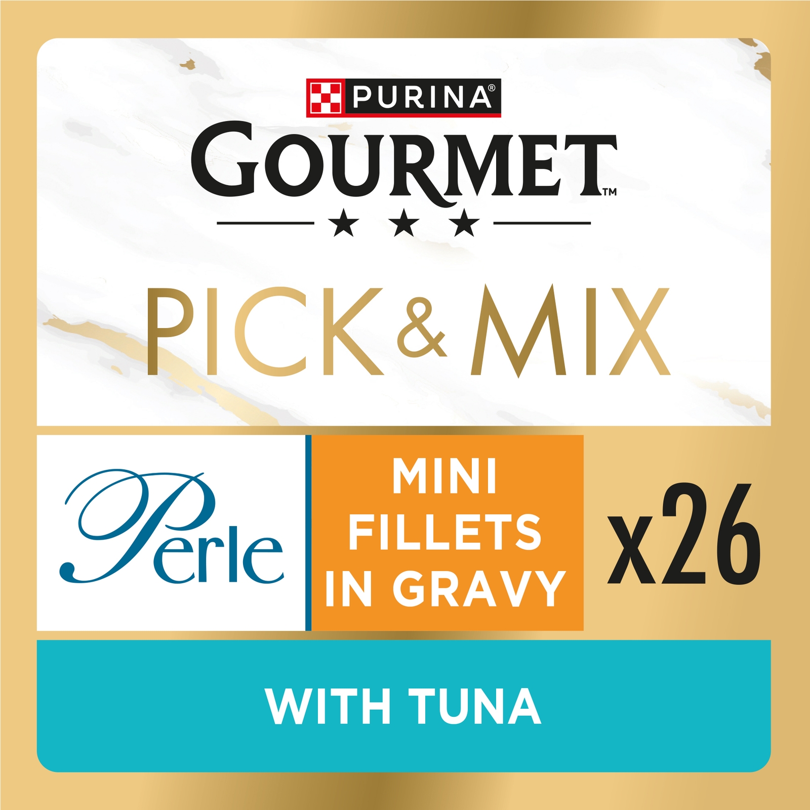 Image of GOURMET Perle Mini Fillets in Gravy with Tuna Adult Wet Cat Food 26x85g