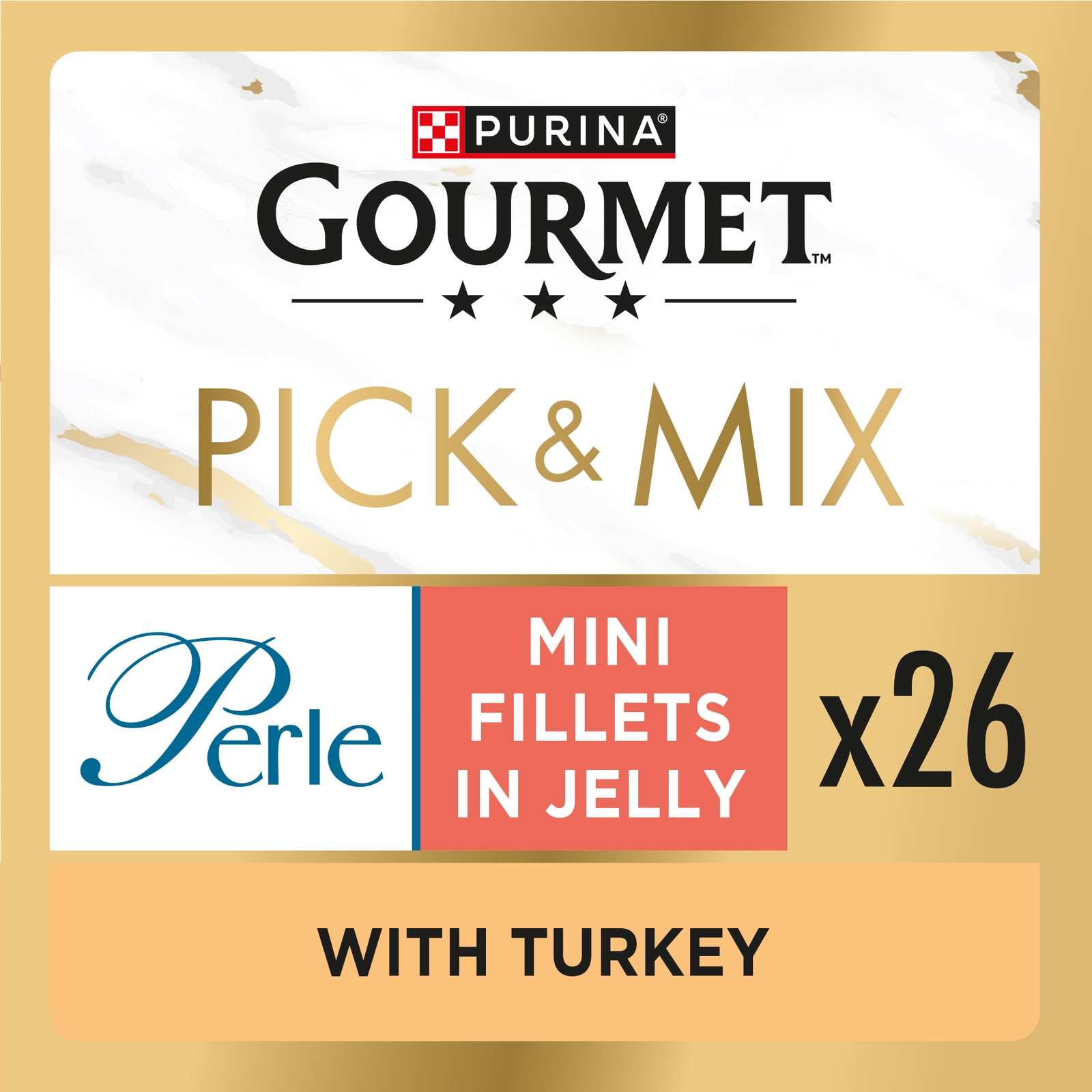 Image of GOURMET Perle Mini Fillets in Jelly with Turkey Adult Wet Cat Food 26x85g