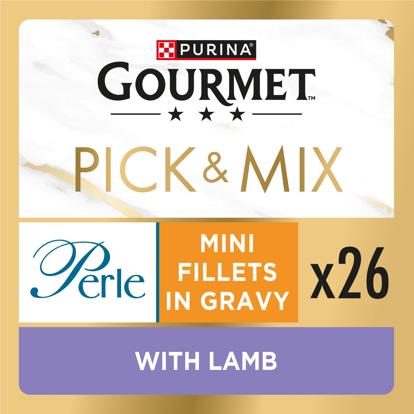 Image of GOURMET Perle Mini Fillets in Gravy with Lamb Adult Wet Cat Food 26x85g